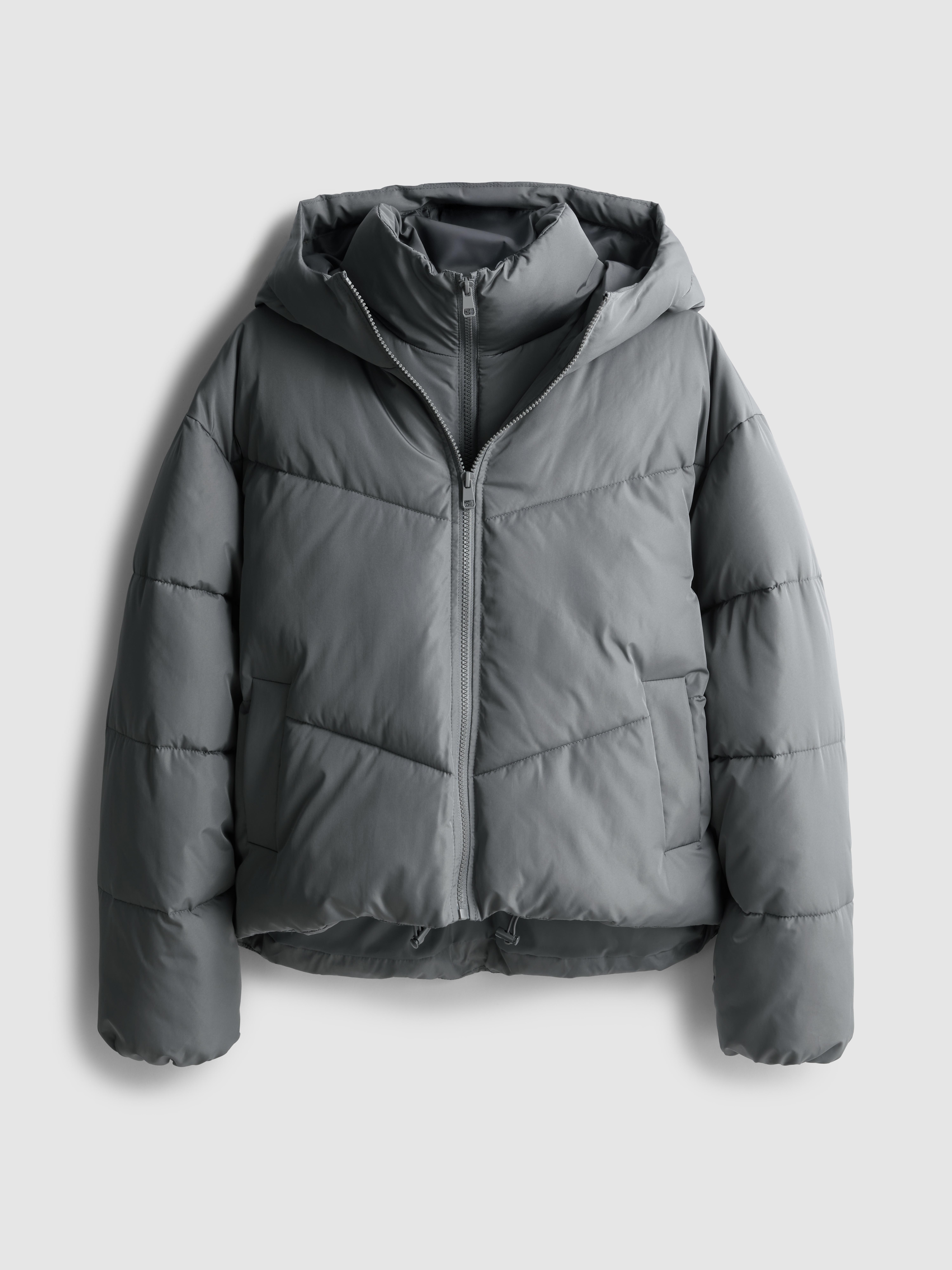 Women's Gray Double-Layered Puffer Jacket