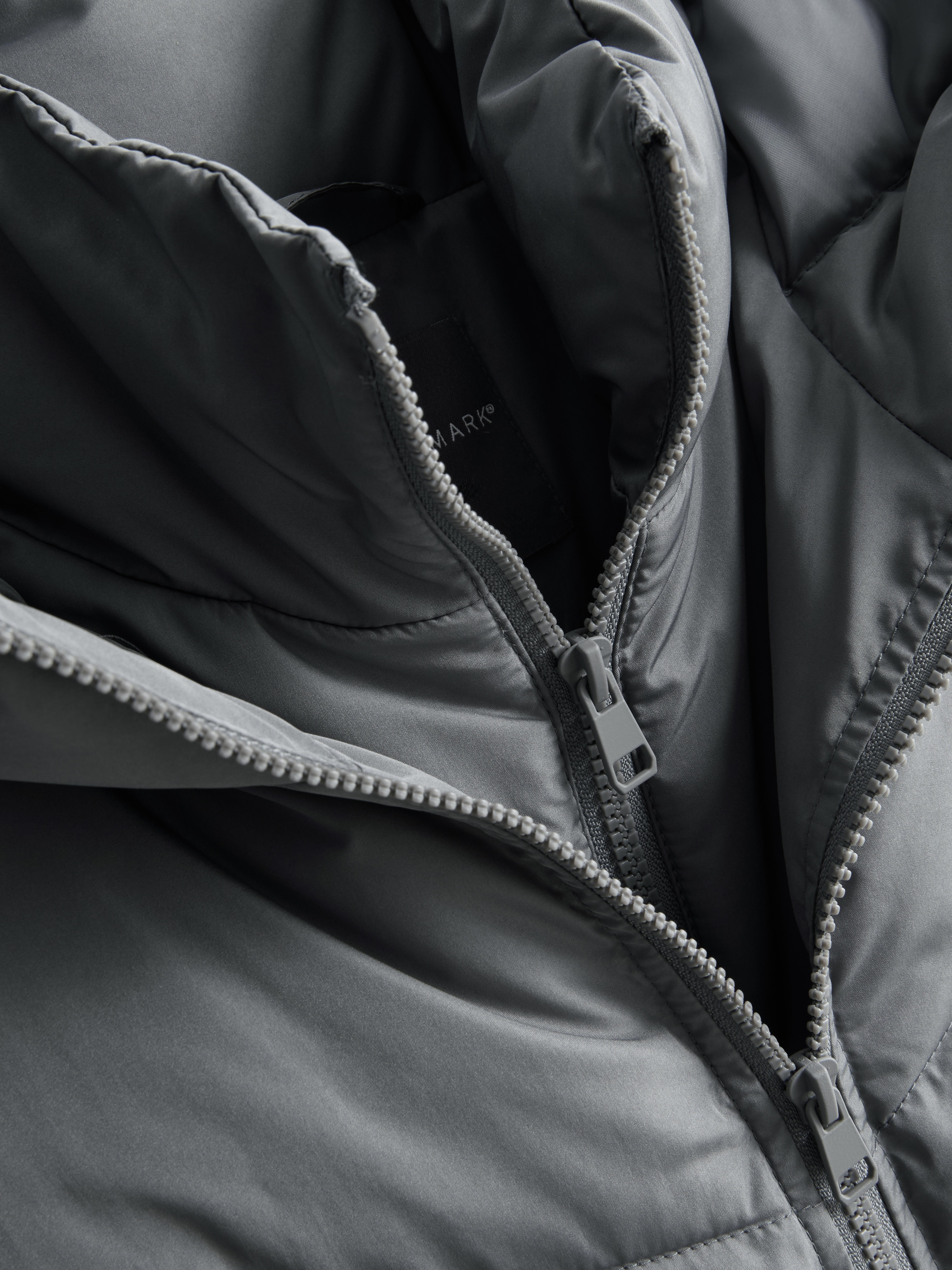 Women's Gray Double-Layered Puffer Jacket