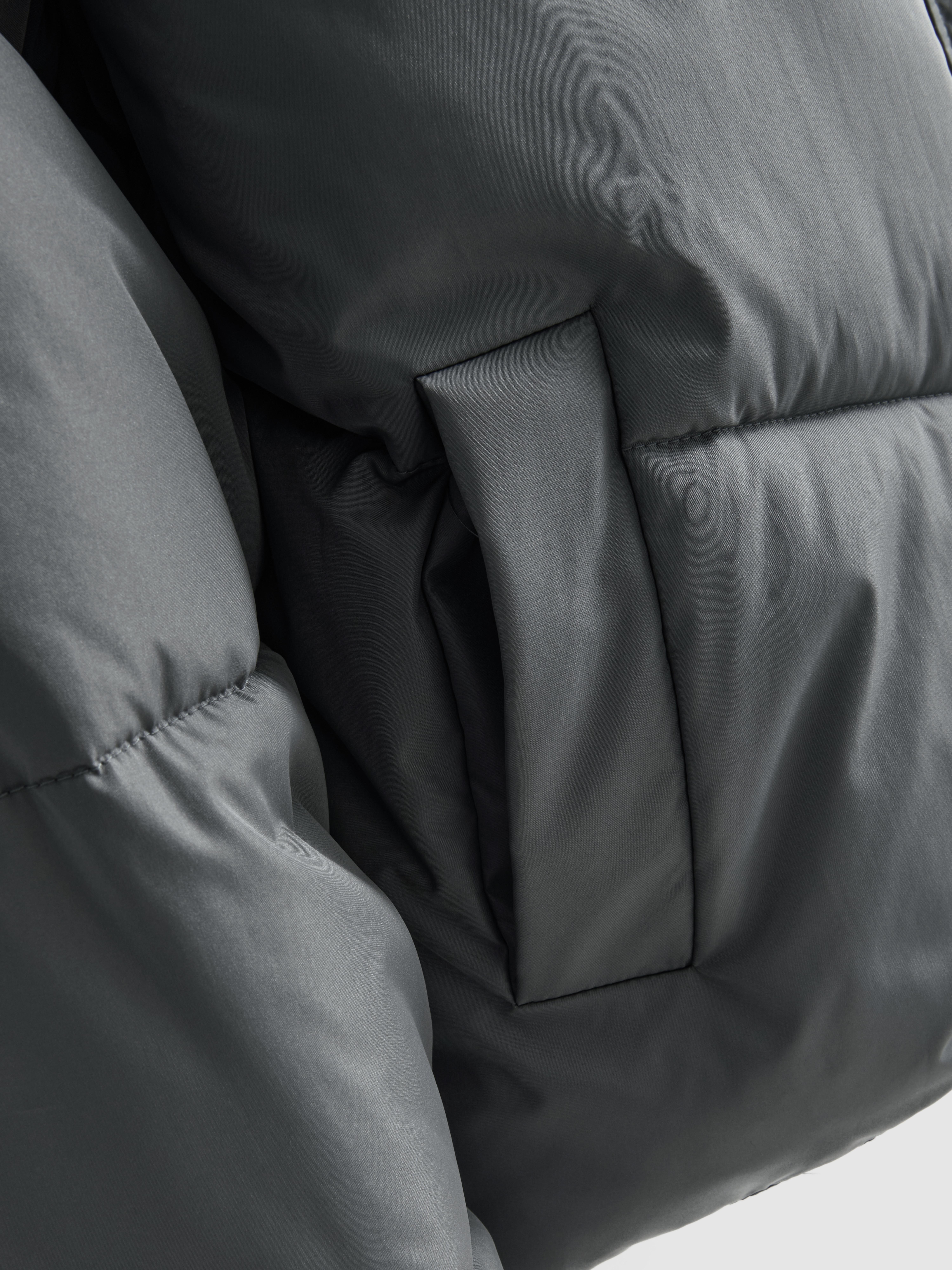 Women's Gray Double-Layered Puffer Jacket