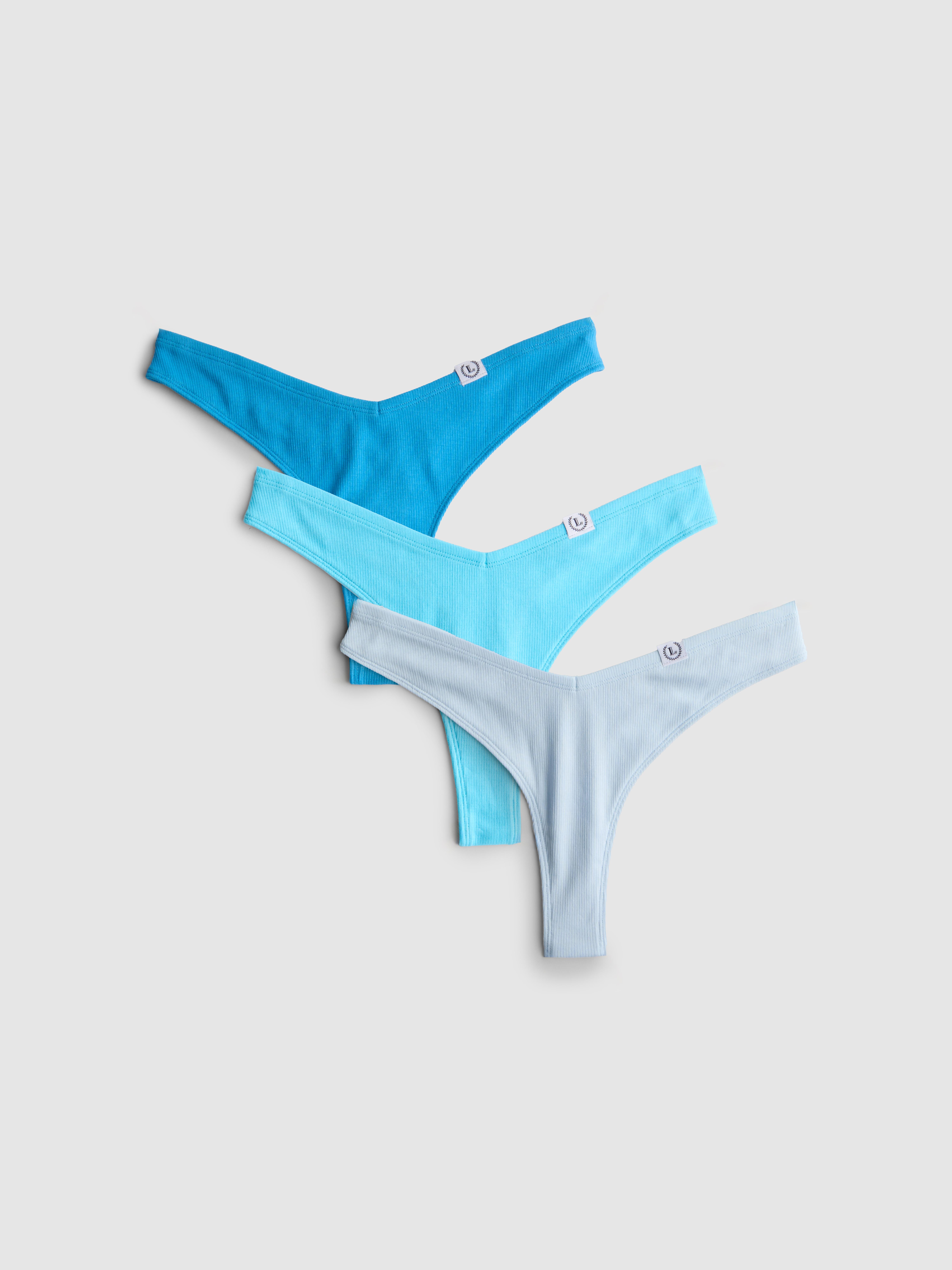 Women's Cobalt 3pk Cotton Miami Thongs