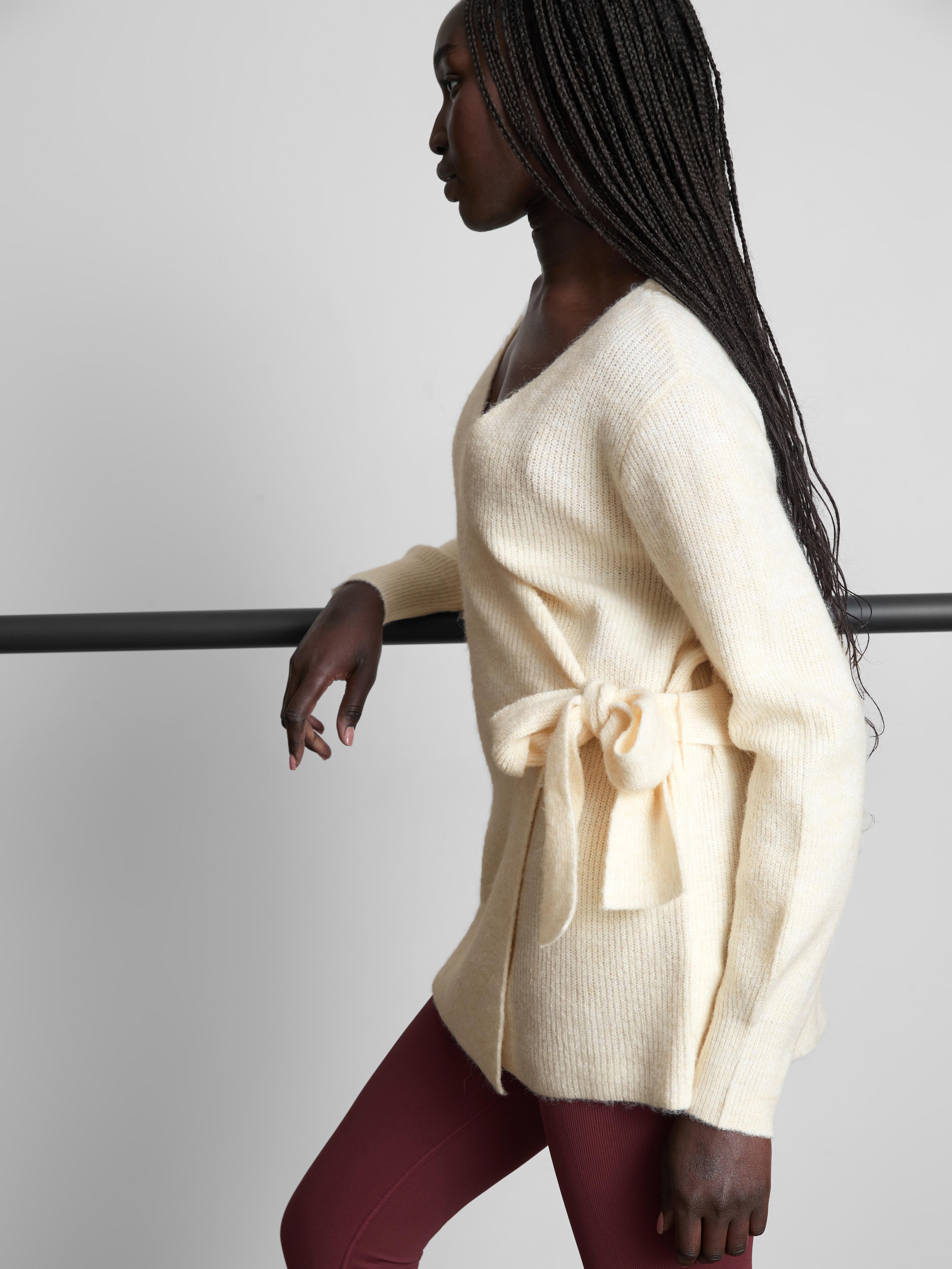 Women's Ivory Rita Ora Knitted Wrap Cardigan