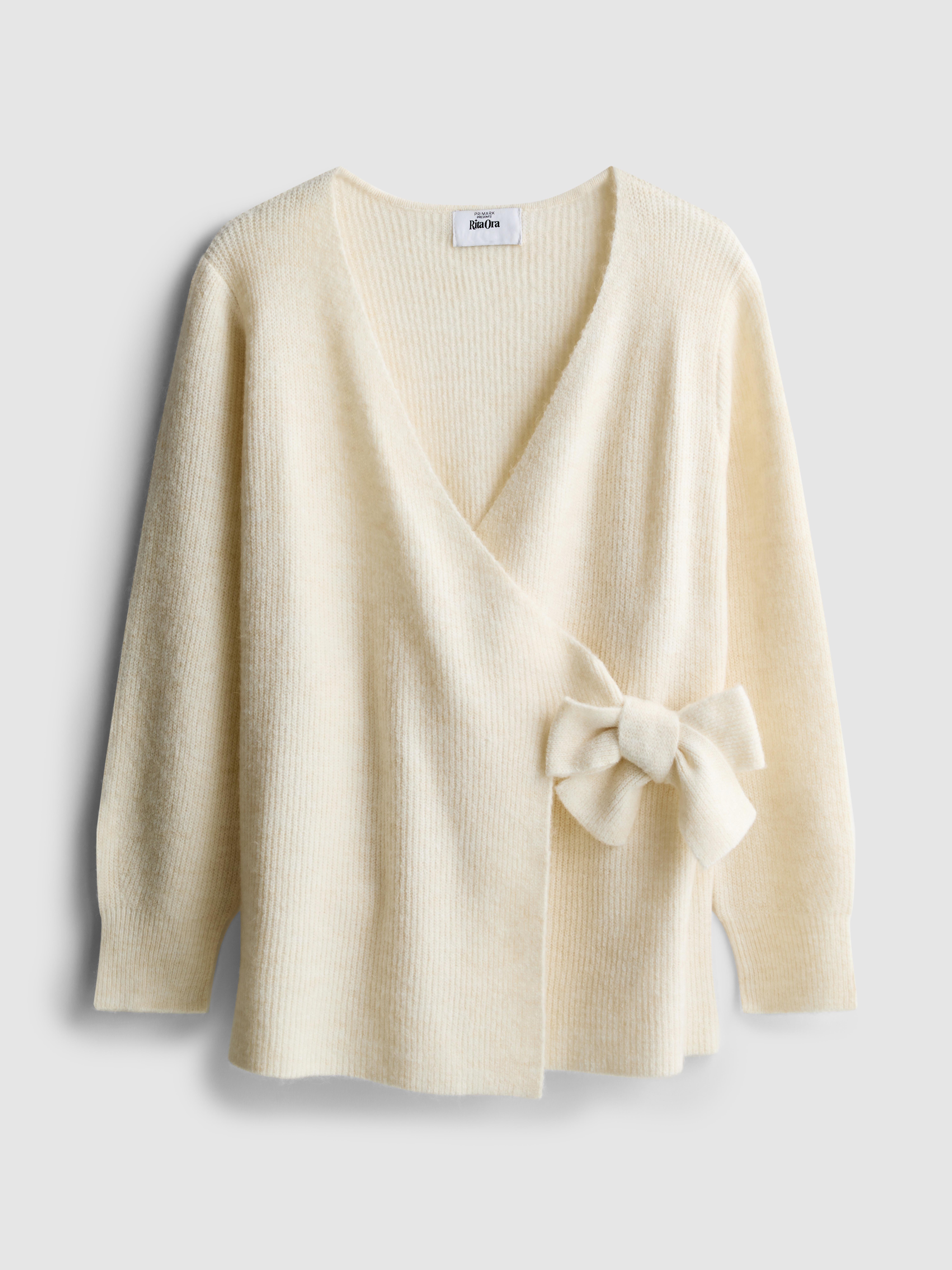 Women's Ivory Rita Ora Knitted Wrap Cardigan