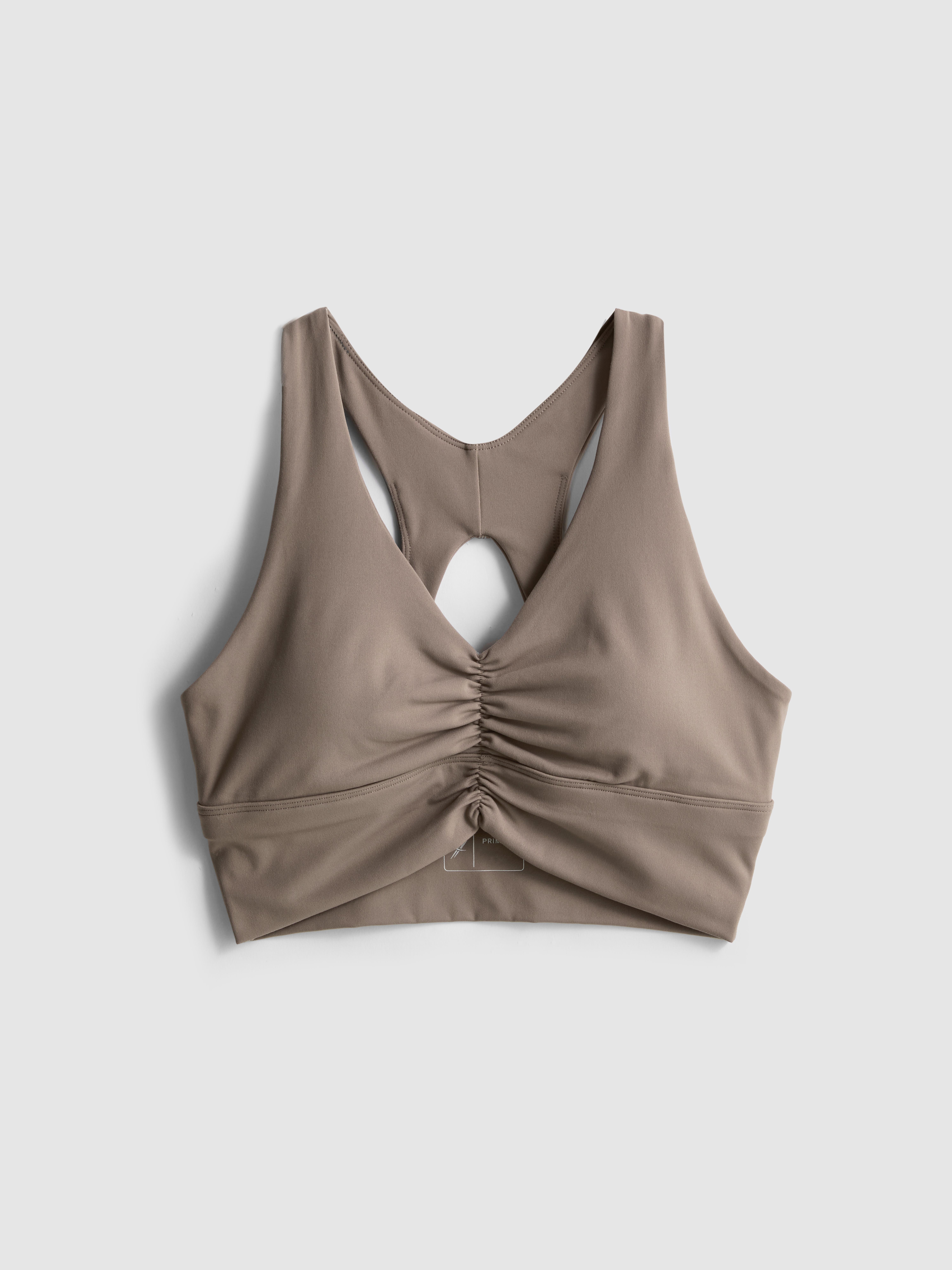 Women's Brown Buttery Soft Active Ruched Crop Top