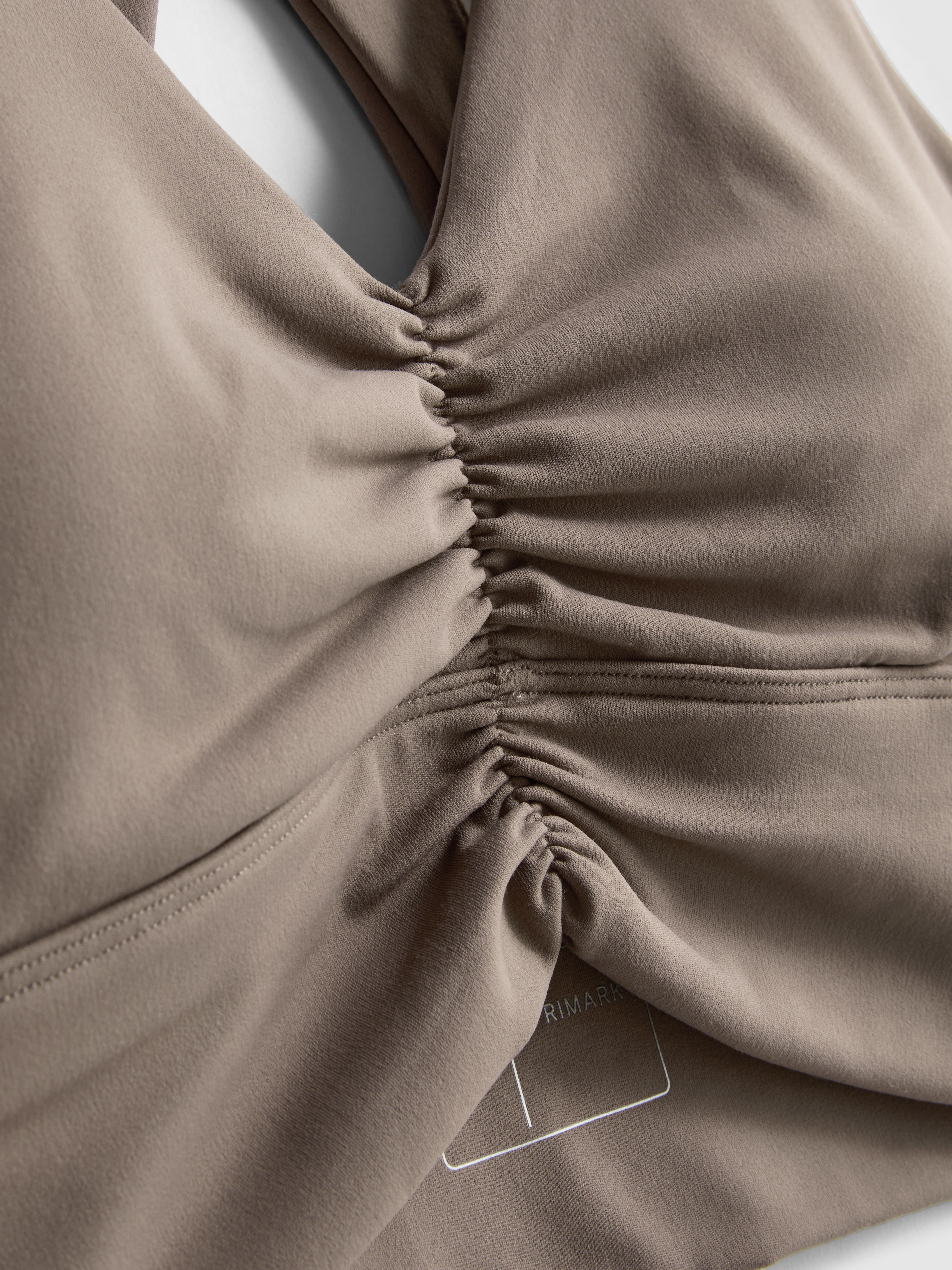 Women's Brown Buttery Soft Active Ruched Crop Top