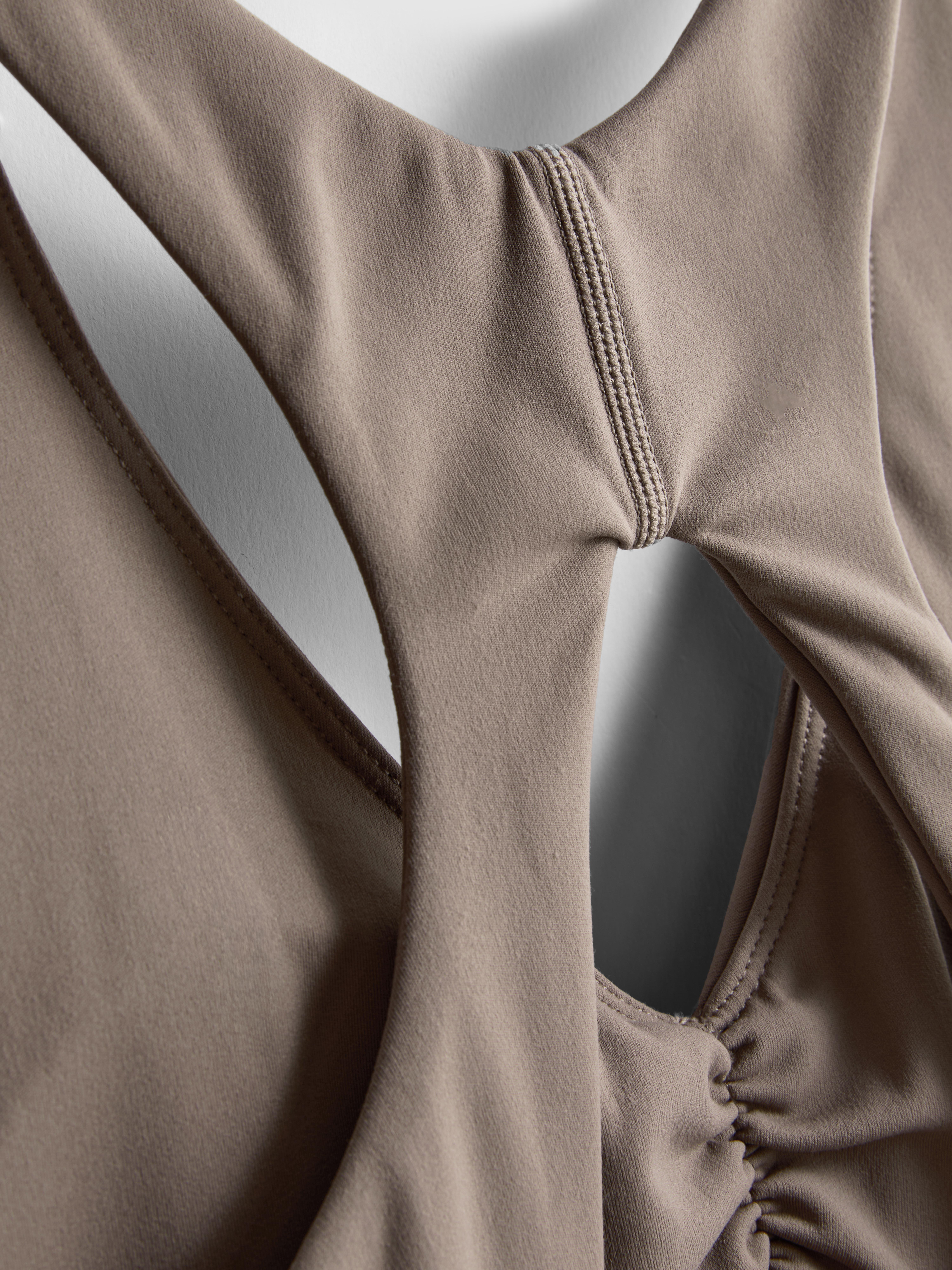 Women's Brown Buttery Soft Active Ruched Crop Top