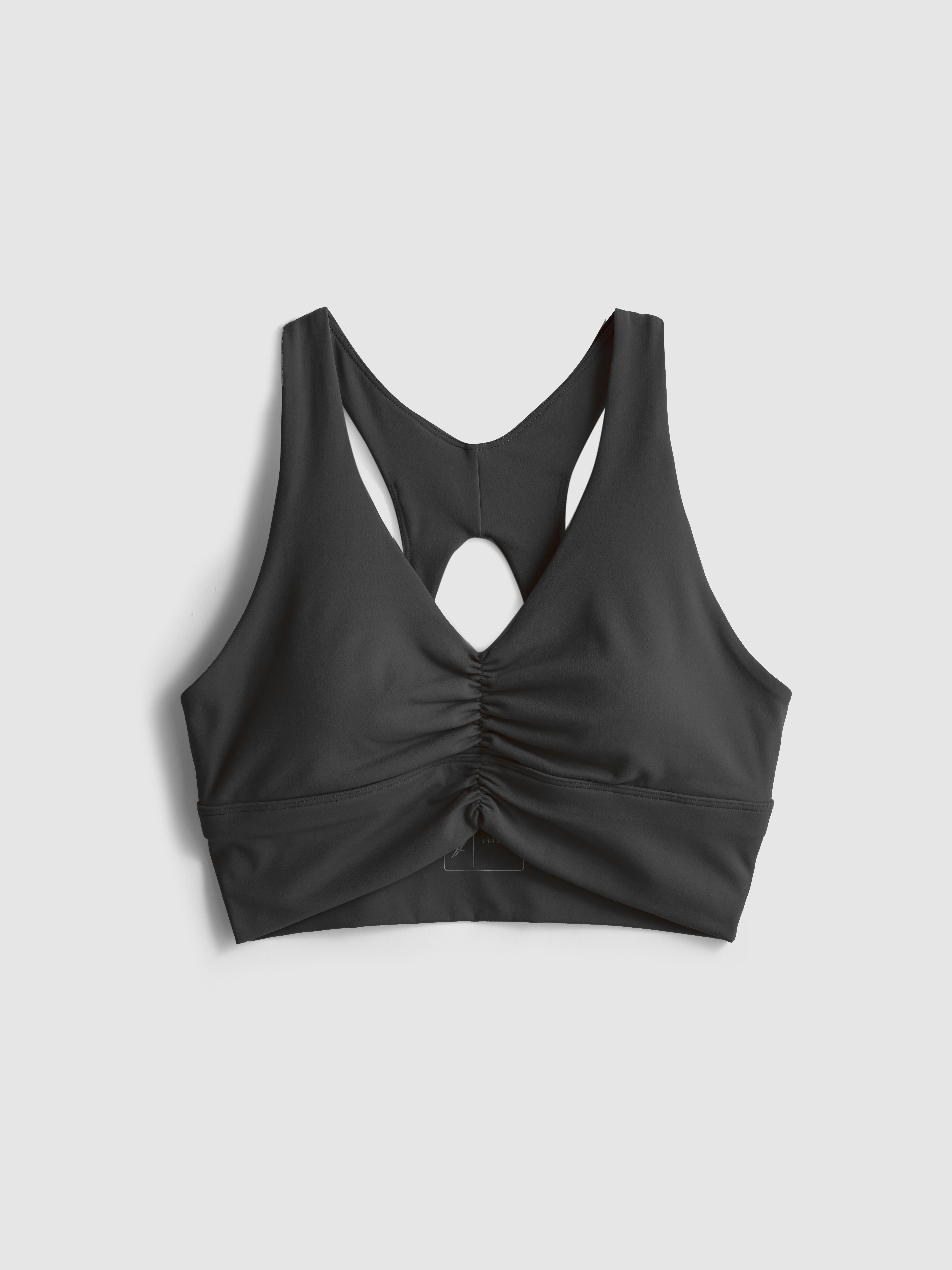 Women's Black Buttery Soft Active Ruched Crop Top