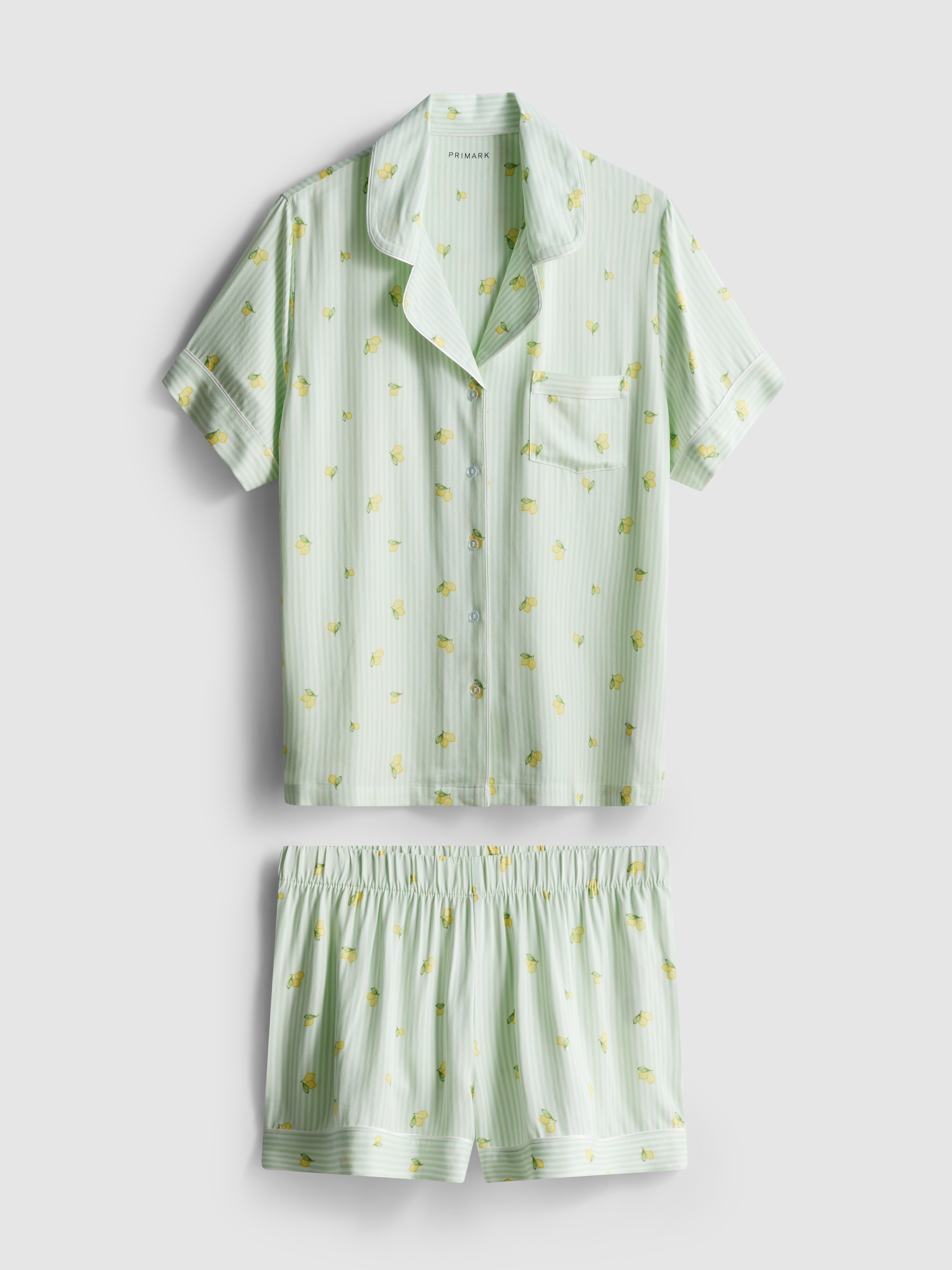 Women's Aqua Printed Short Boyfriend Pajamas