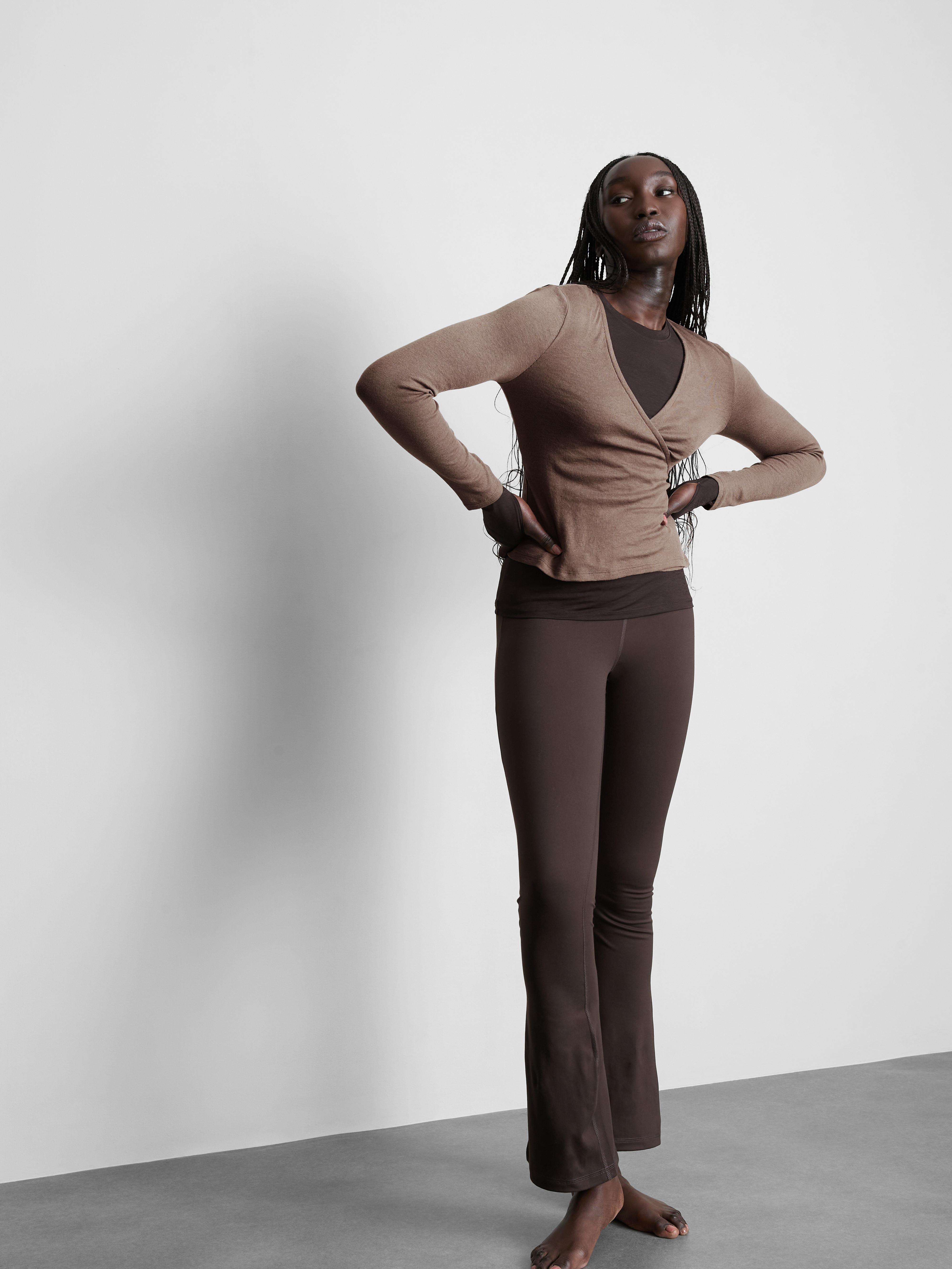 Women's Taupe Rita Ora Cotton-Blend Wrap Cardigan