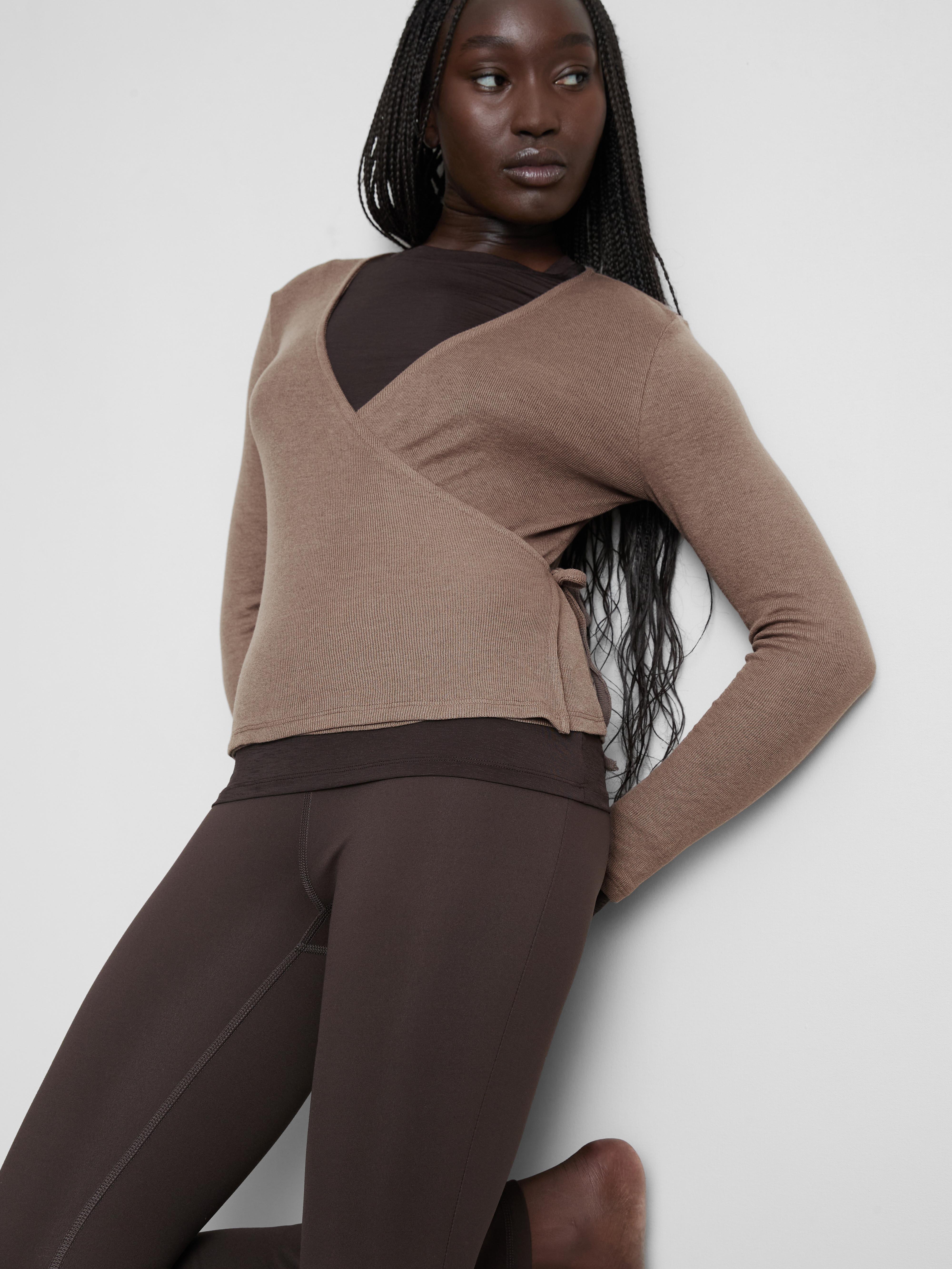 Women's Taupe Rita Ora Cotton-Blend Wrap Cardigan