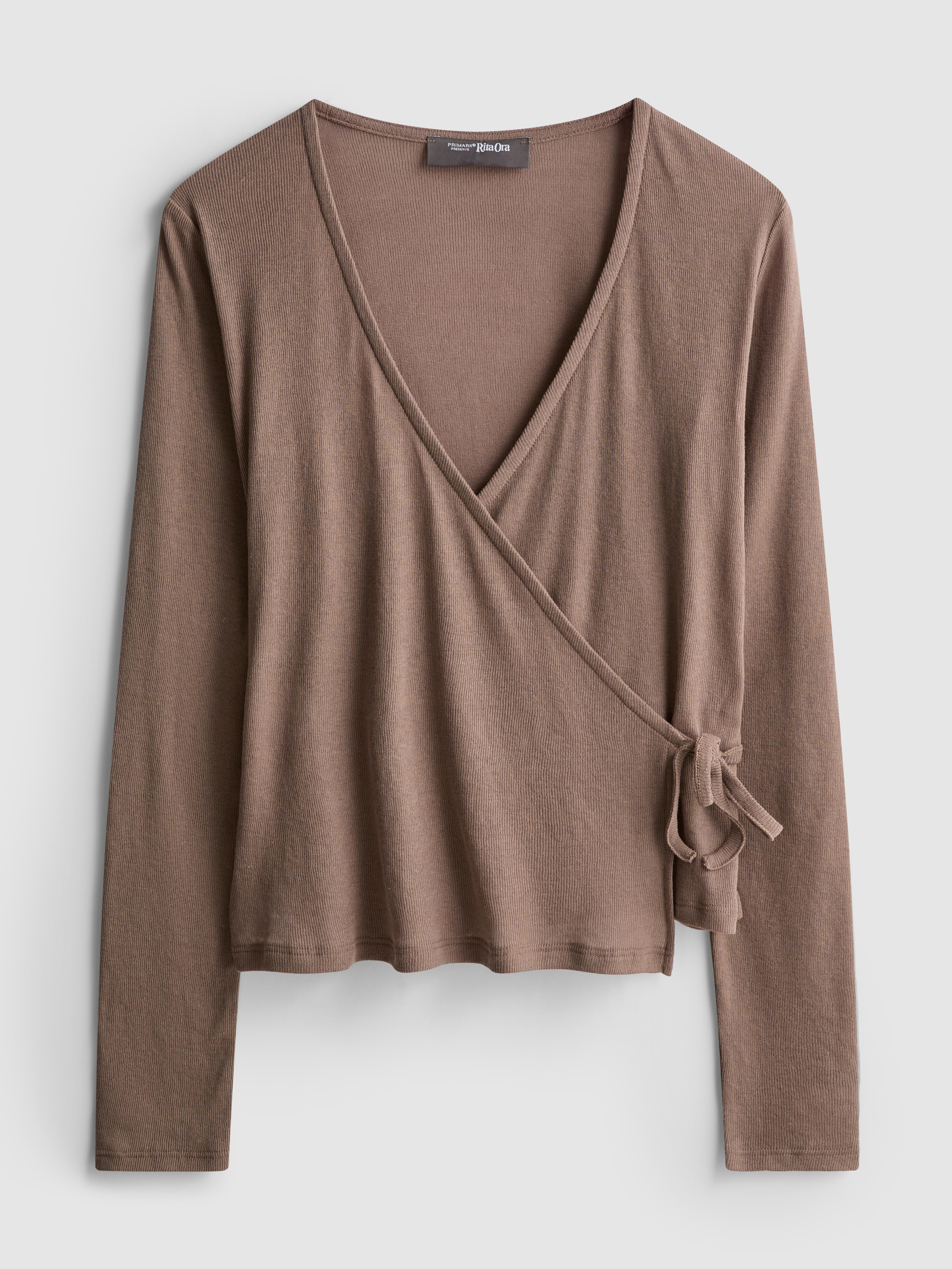 Rita Ora Cotton Blend Wrap Cardigan