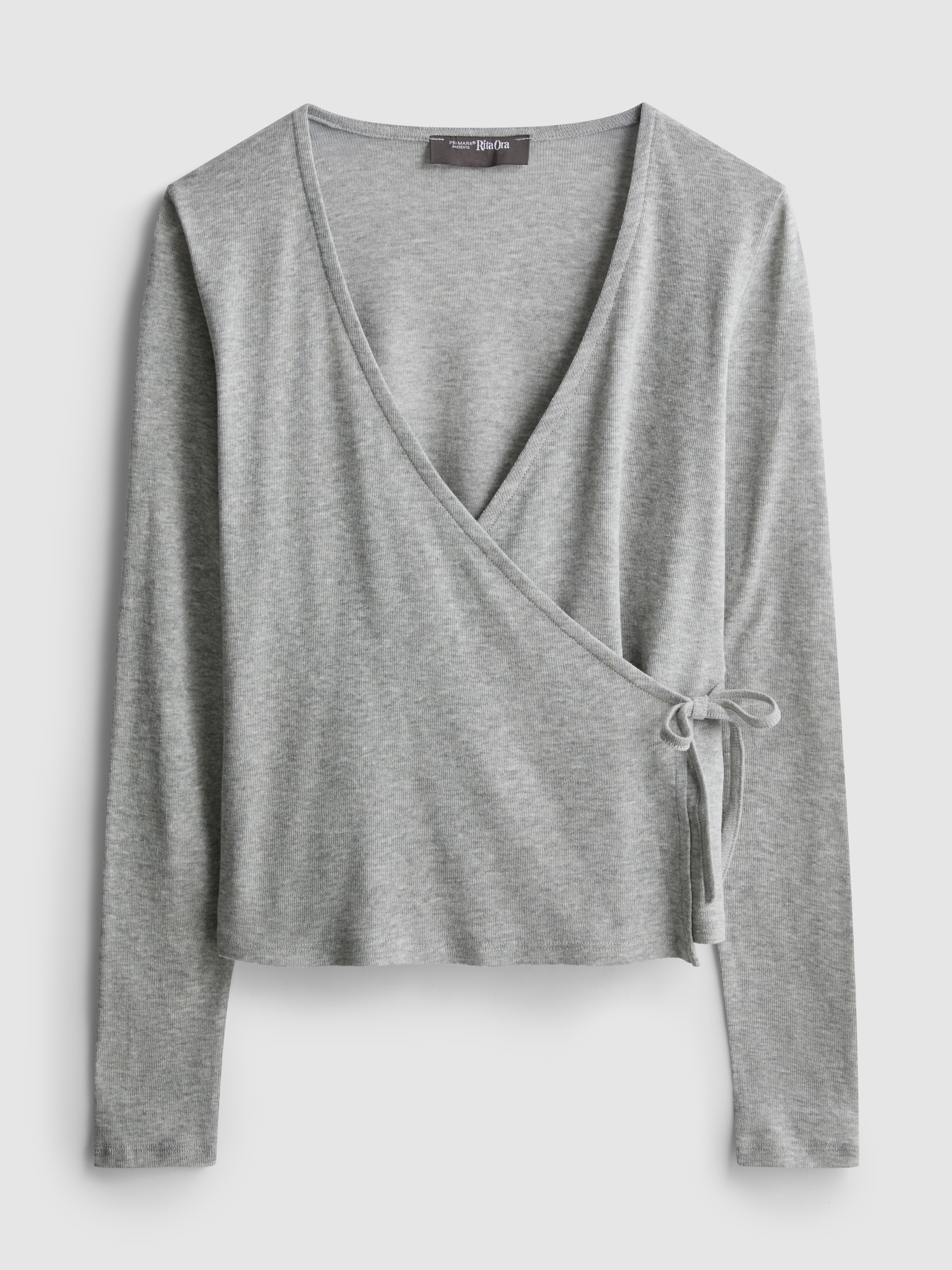 Rita Ora Cotton Blend Wrap Cardigan