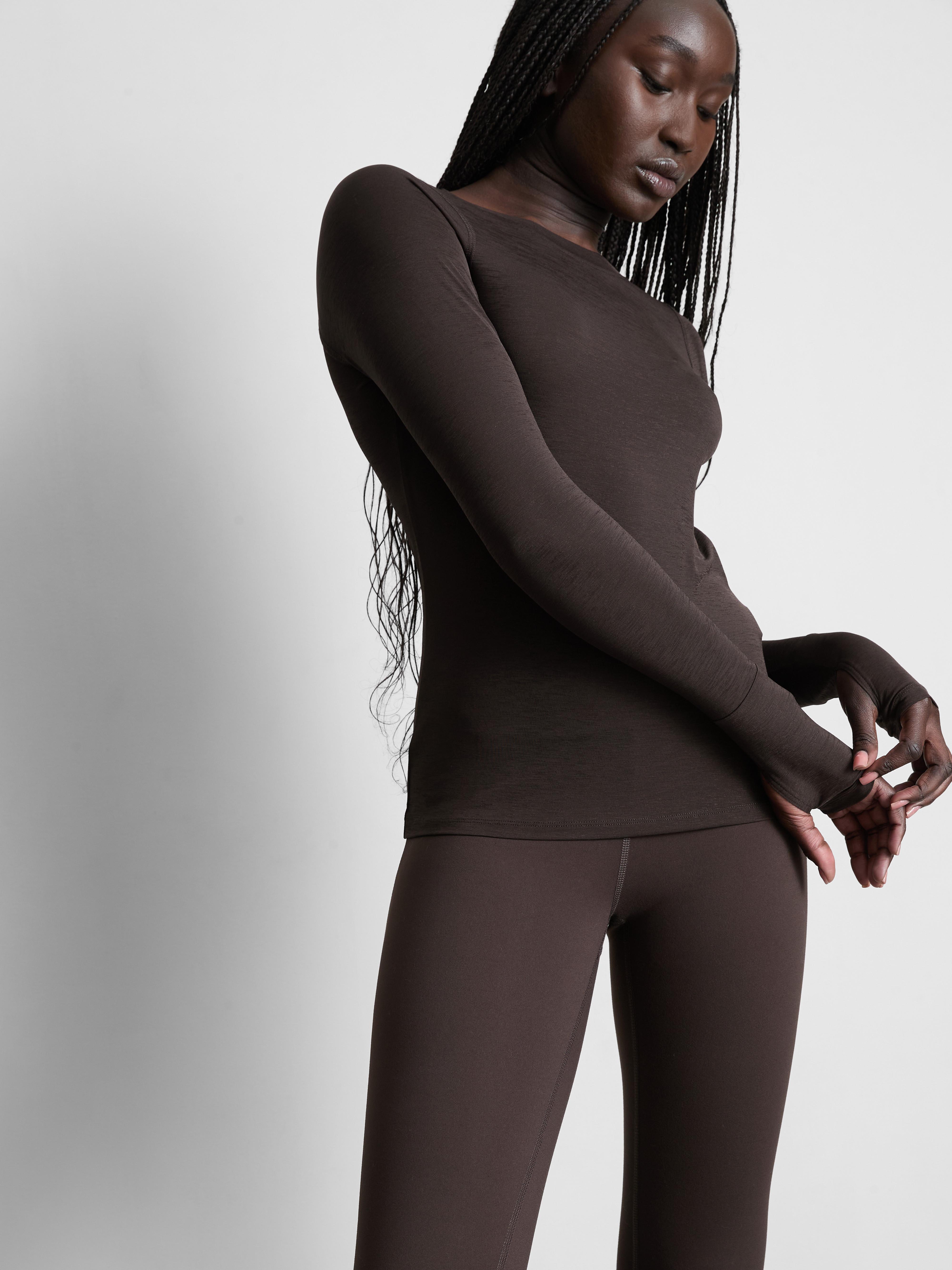 Women's Chocolate Rita Ora Active Long-Sleeve Top