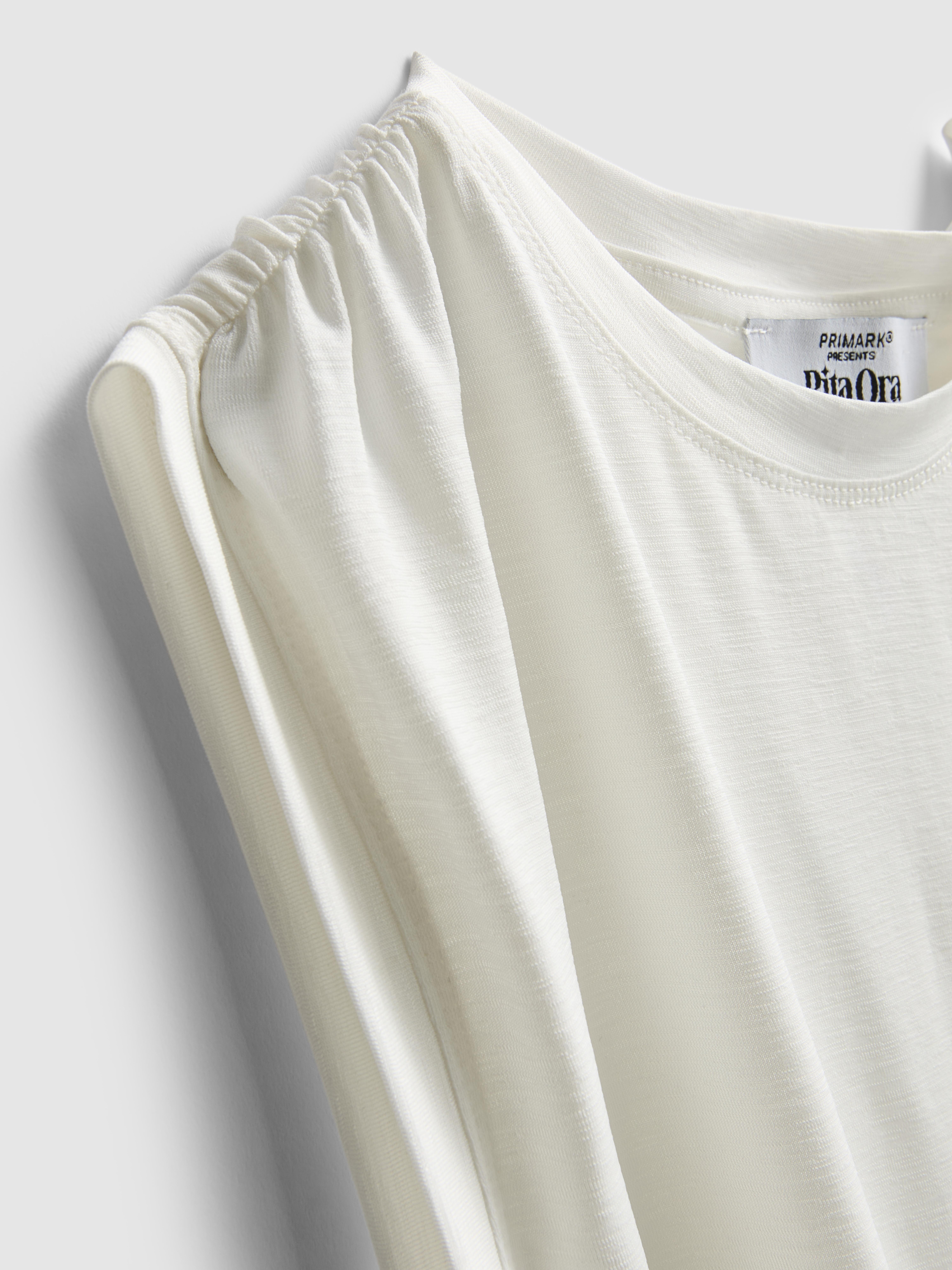 Women's Ivory Rita Ora Active Ruched-Seam Tank Top