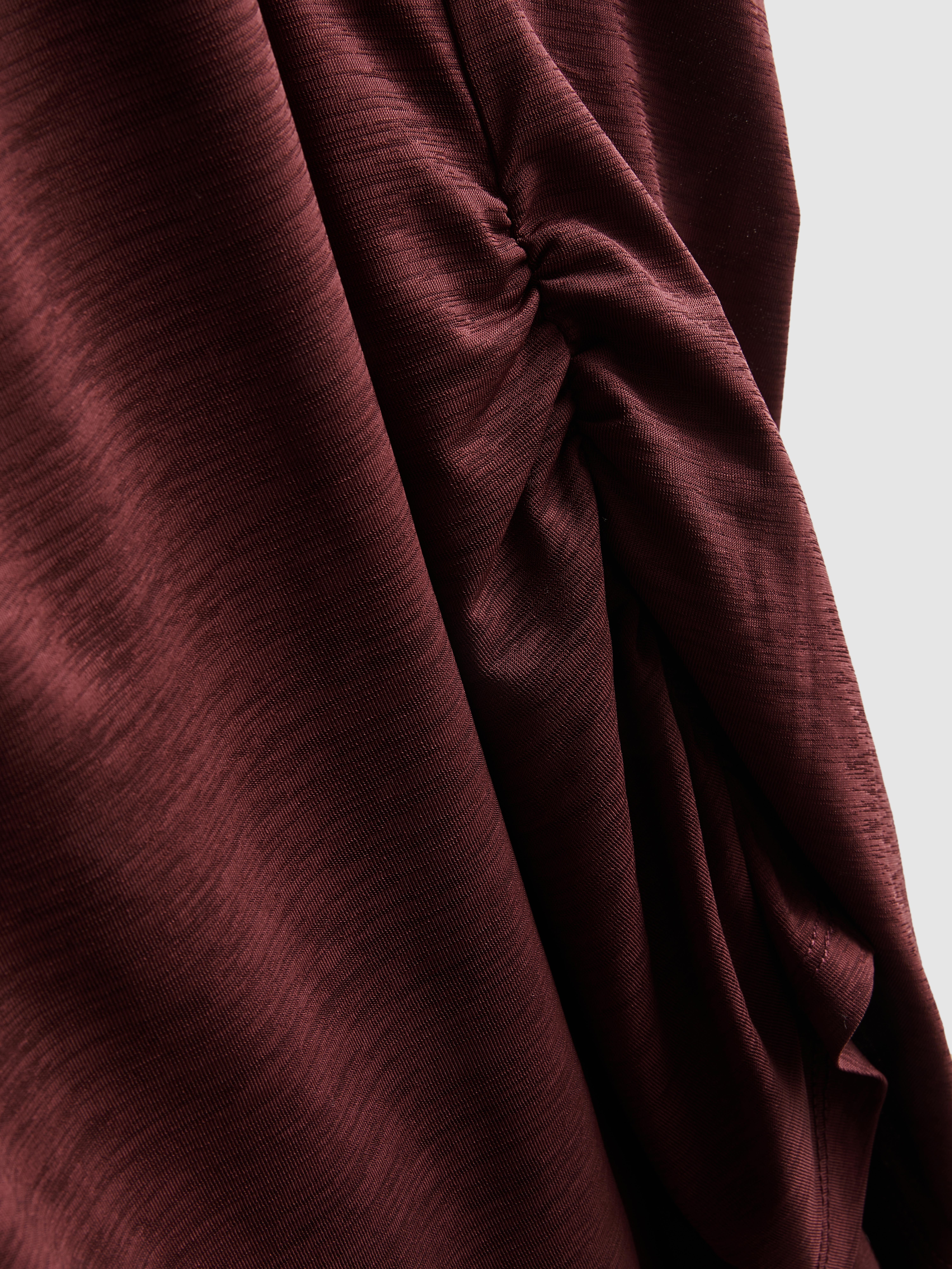 Women's Burgundy Rita Ora Active Ruched-Seam Tank Top