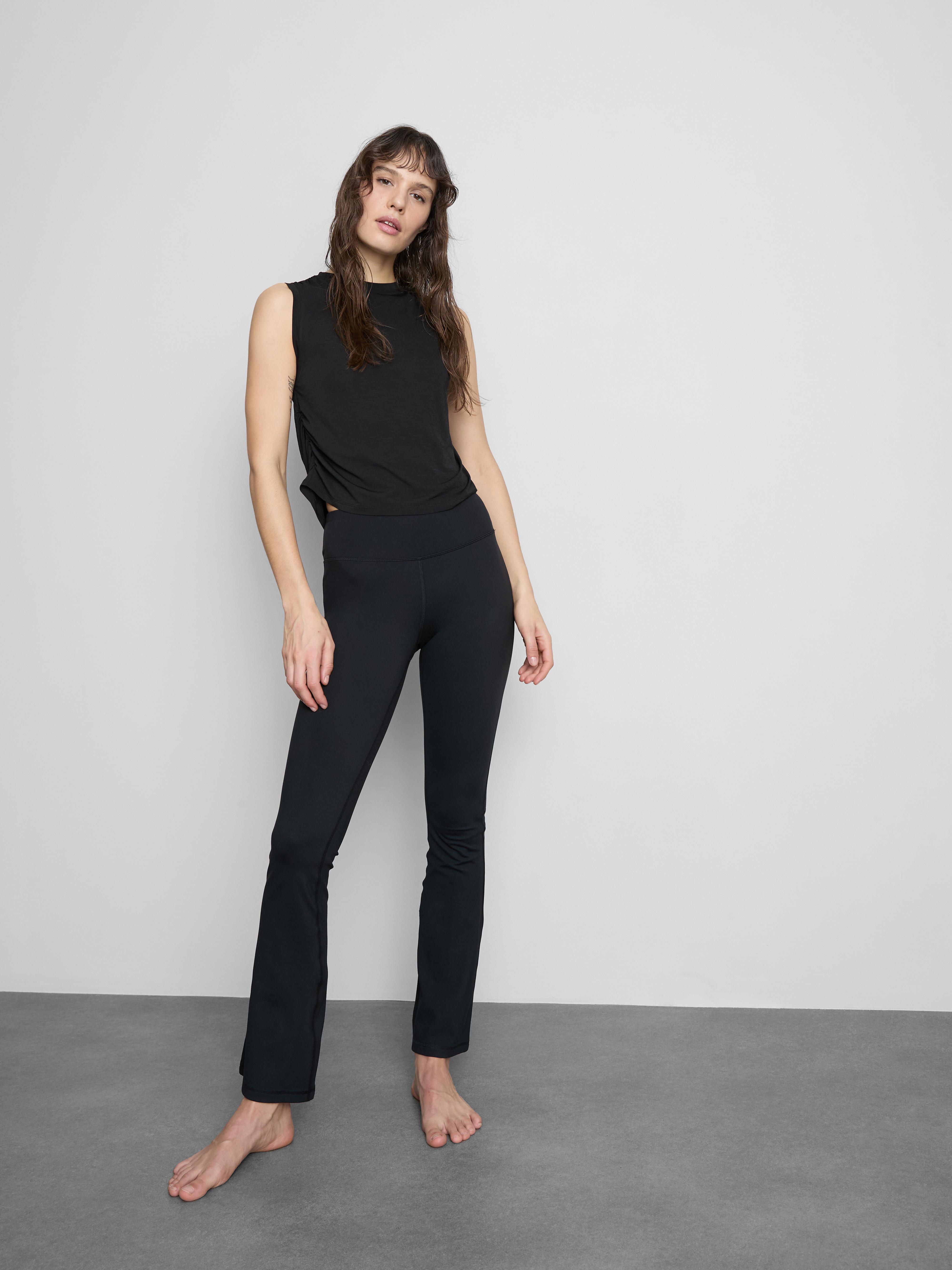 Women's Black Rita Ora Active Ruched-Seam Tank Top