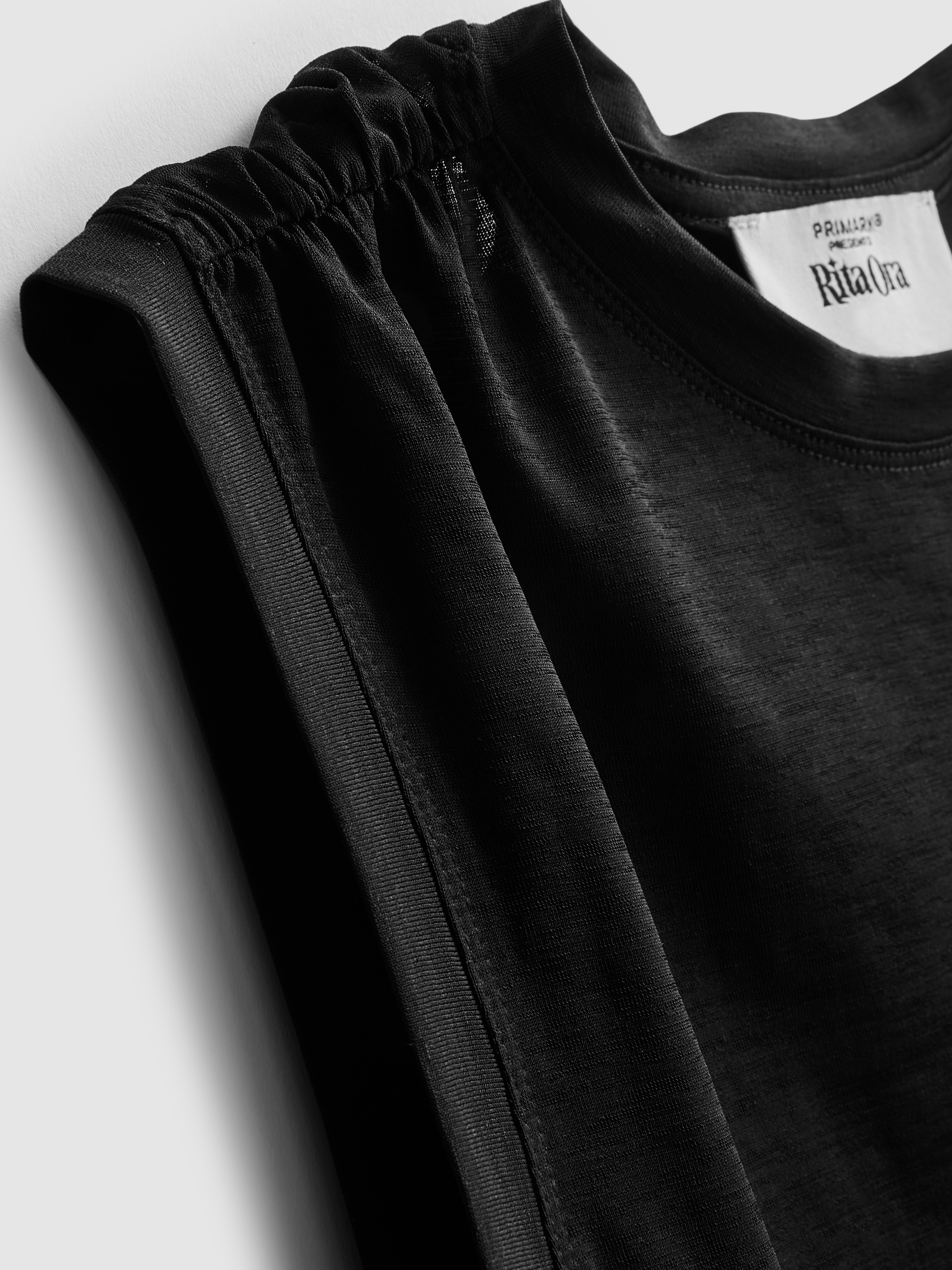 Women's Black Rita Ora Active Ruched-Seam Tank Top