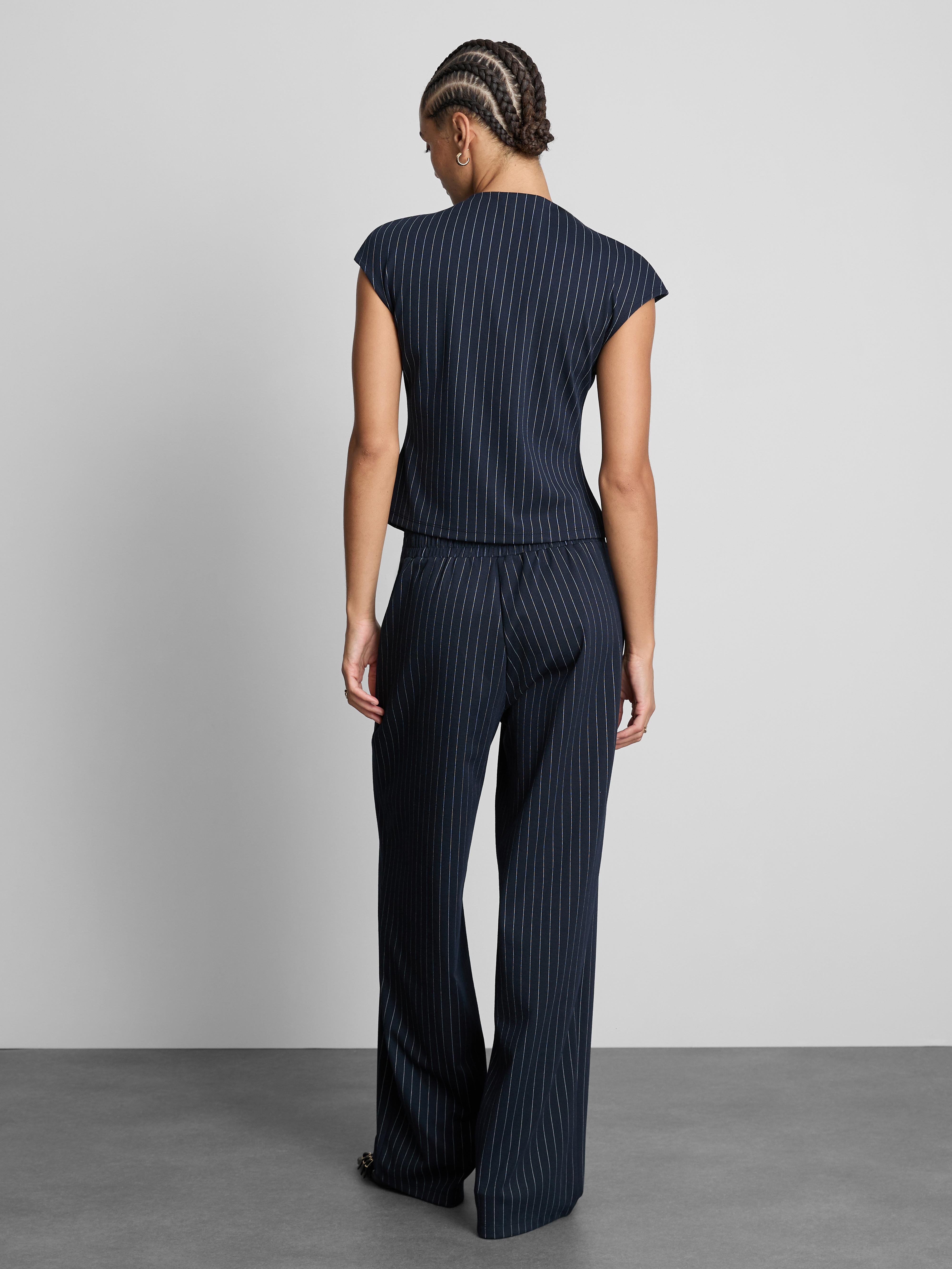 Pinstripe Straight Leg Pants