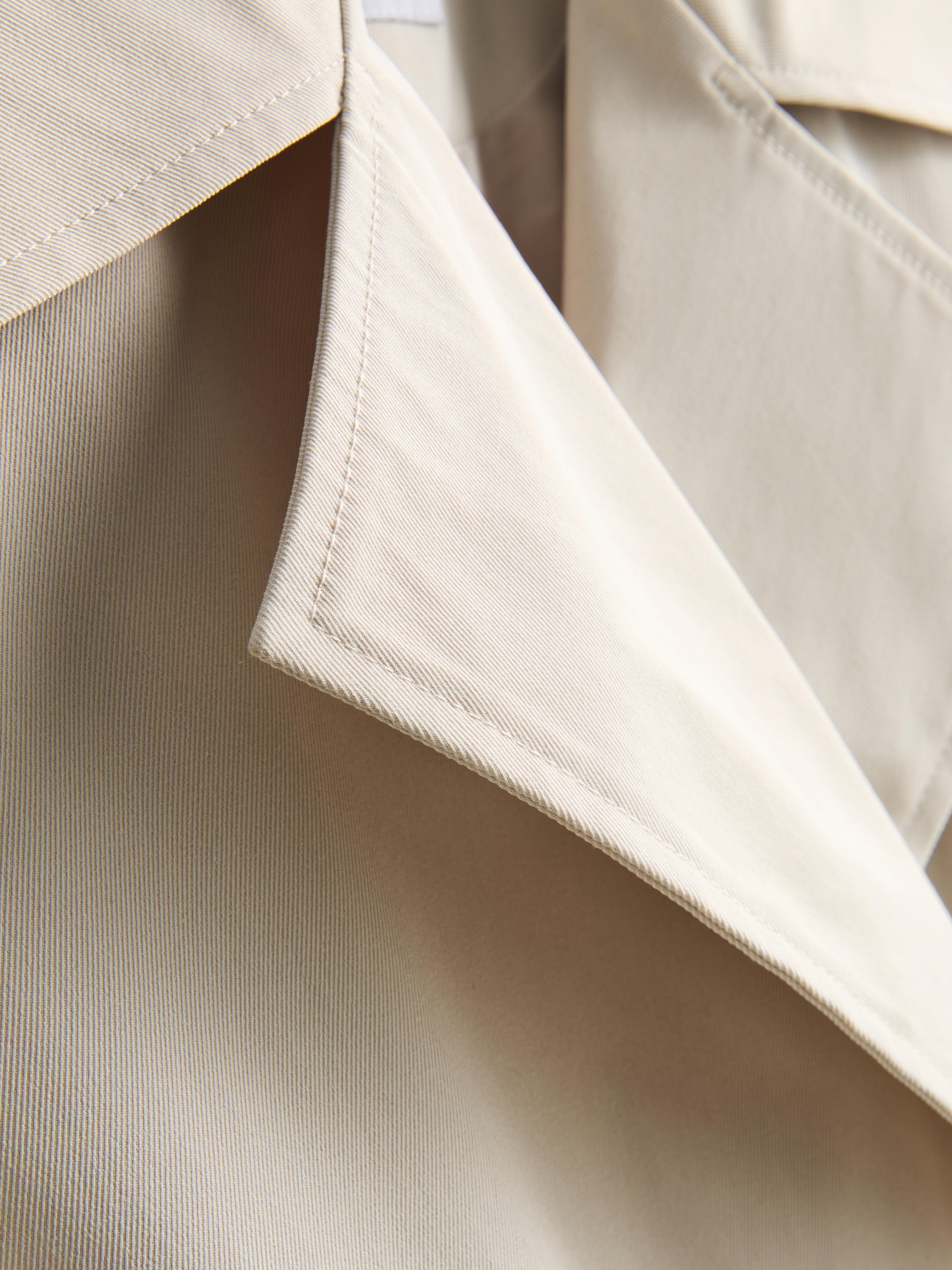 Women's Ivory Double-Breasted Boxy Rain Jacket