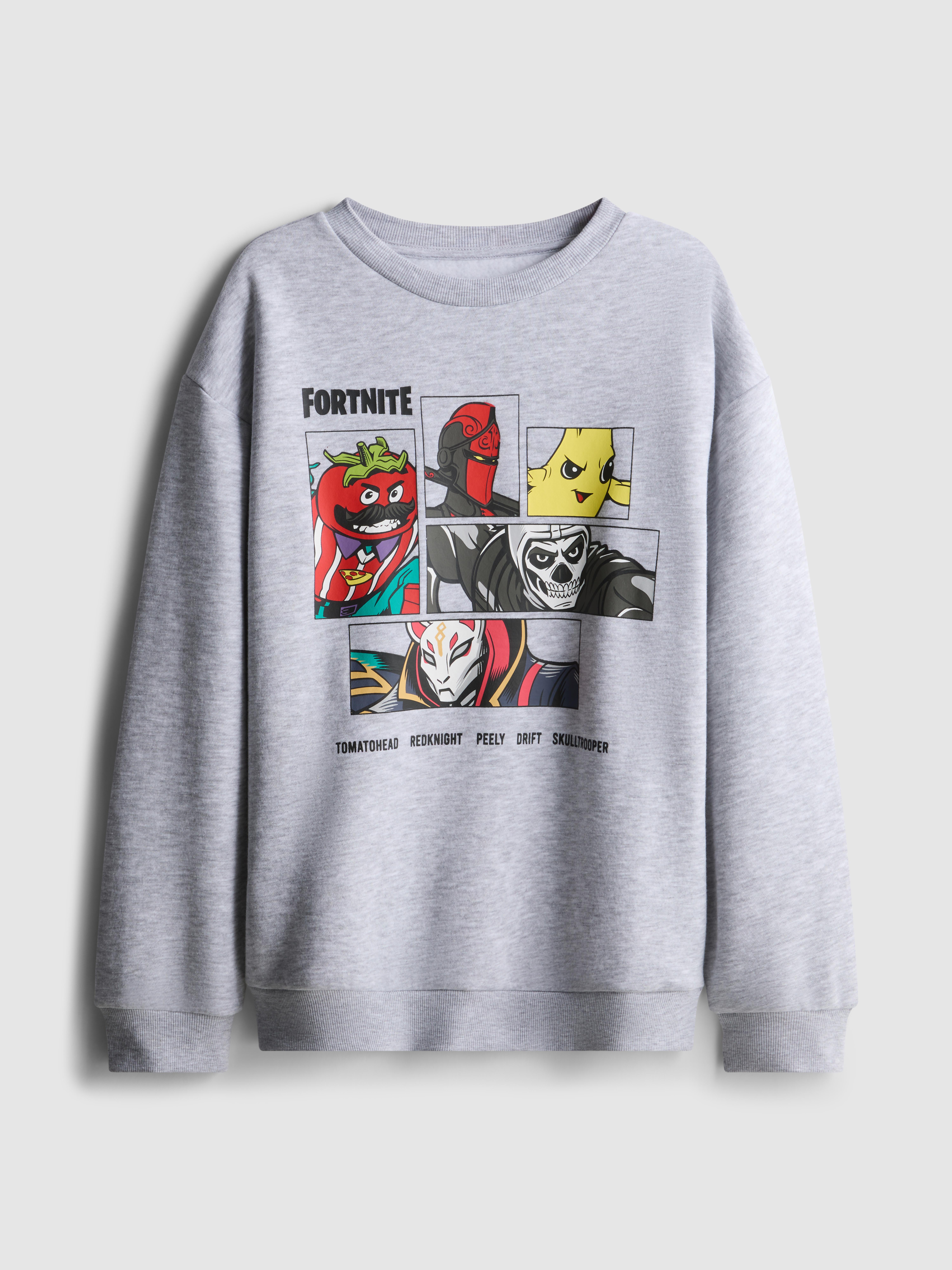 Boys Gray Heather 6-15yrs | Fortnite Sweatshirt