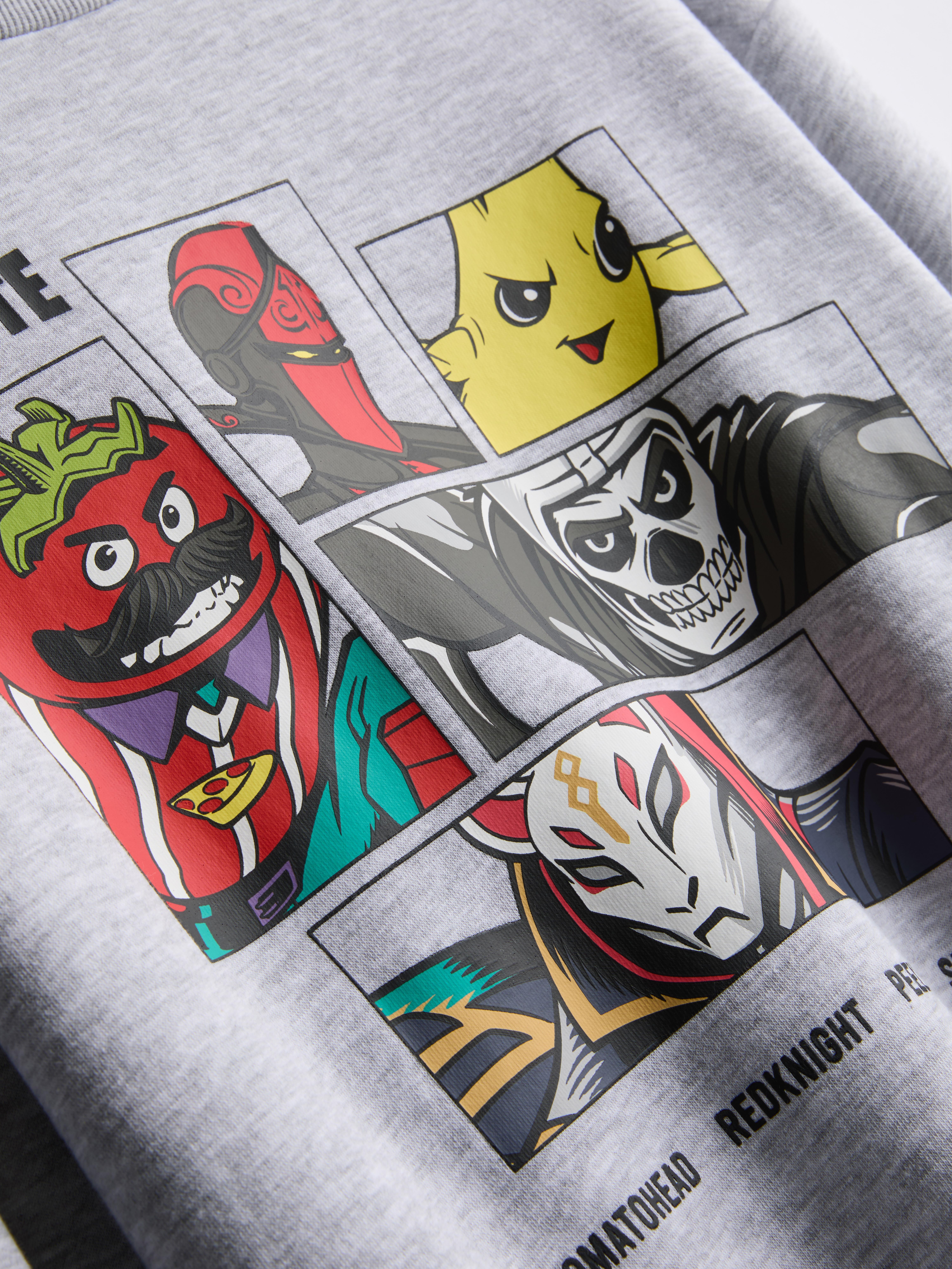 Boys Gray Heather 6-15yrs | Fortnite Sweatshirt