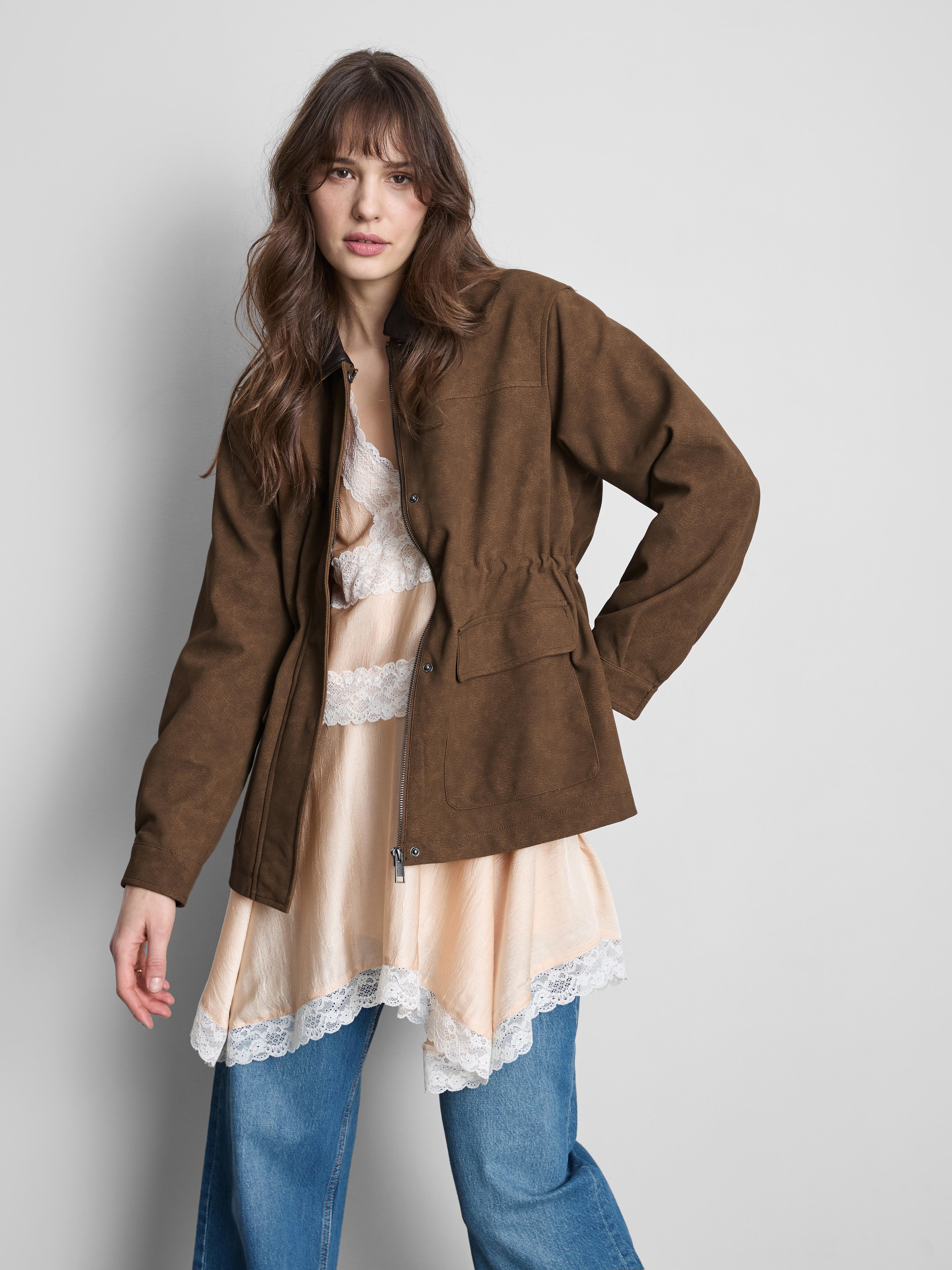 Faux Suede Barn Jacket
