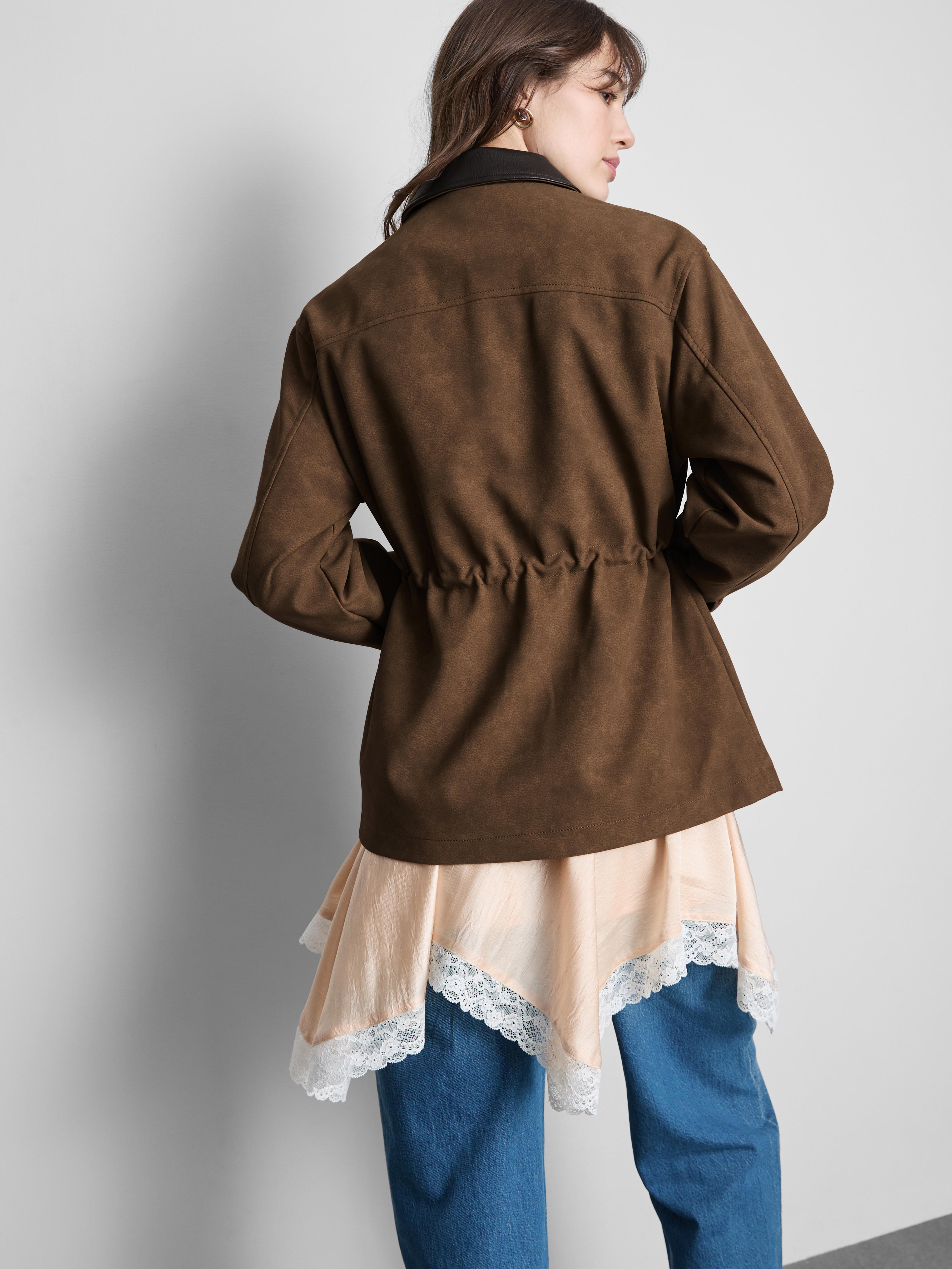 Faux Suede Barn Jacket