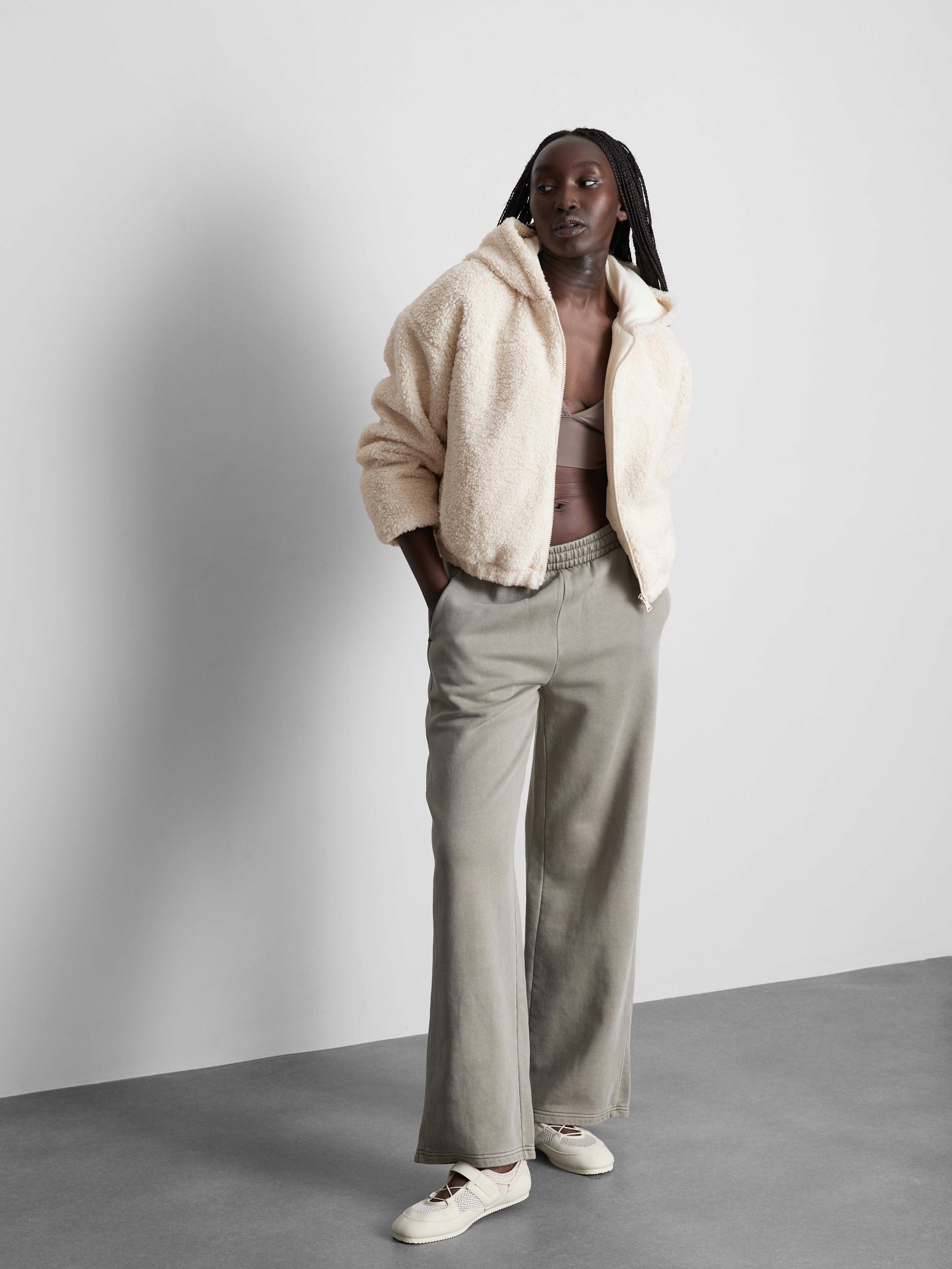 Women's Ivory Rita Ora Cozy Borg Hooded Jacket