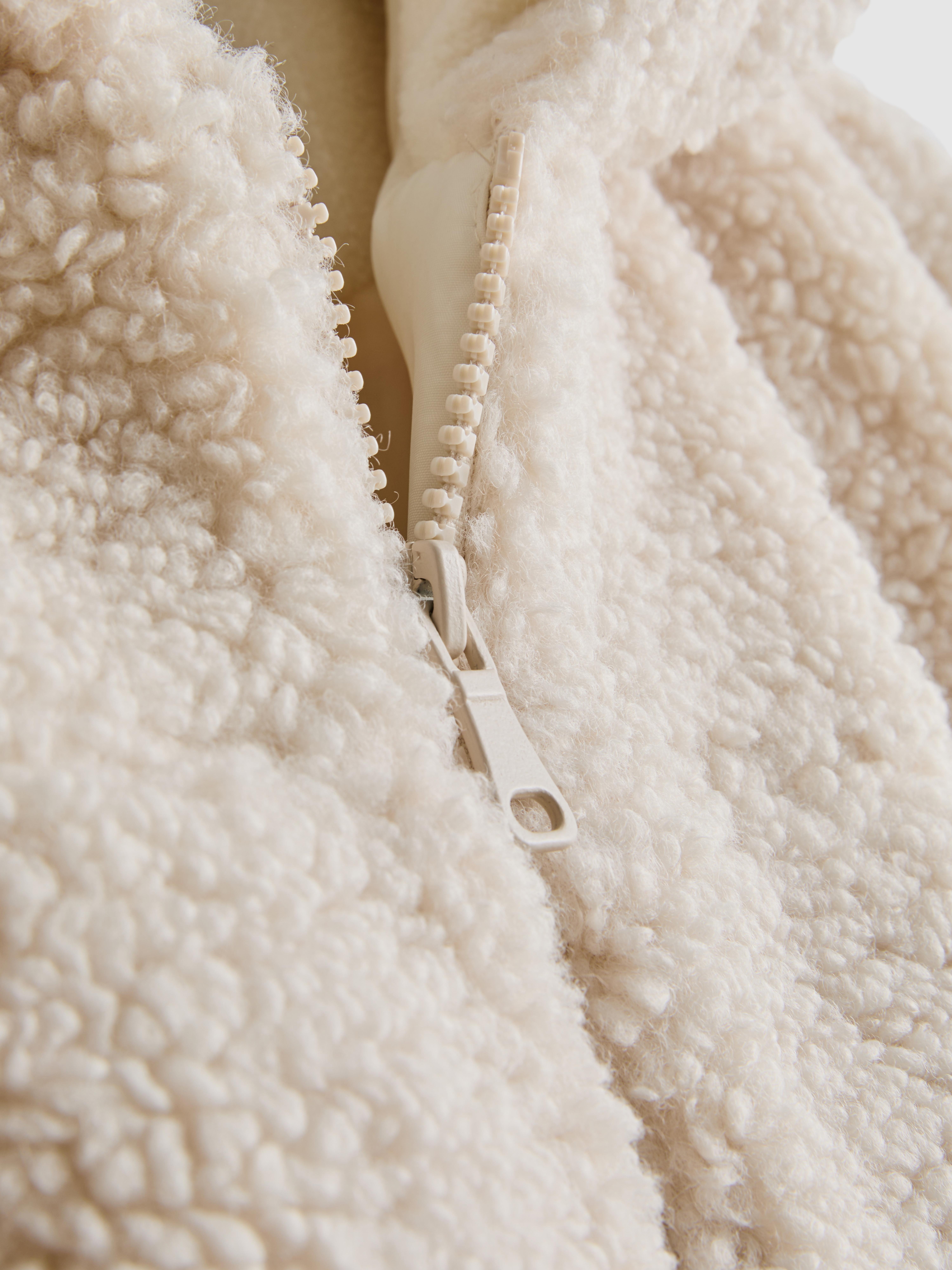 Women's Ivory Rita Ora Cozy Borg Hooded Jacket