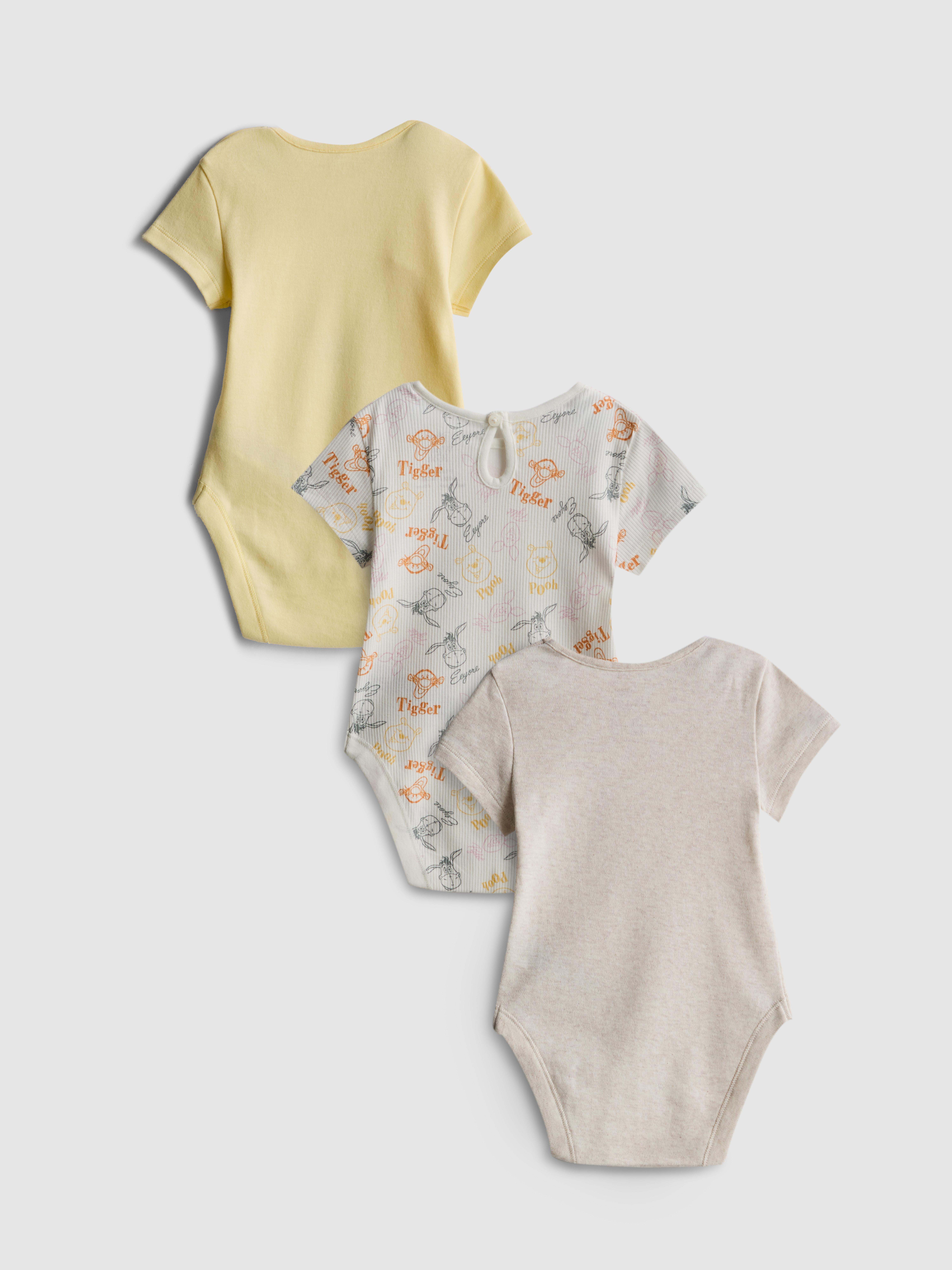 Baby Boys;Girls;Unisex Light Yellow 0-18mths | 3pk Disney's Winnie the Pooh Room to Grow Newborn Bodysuits