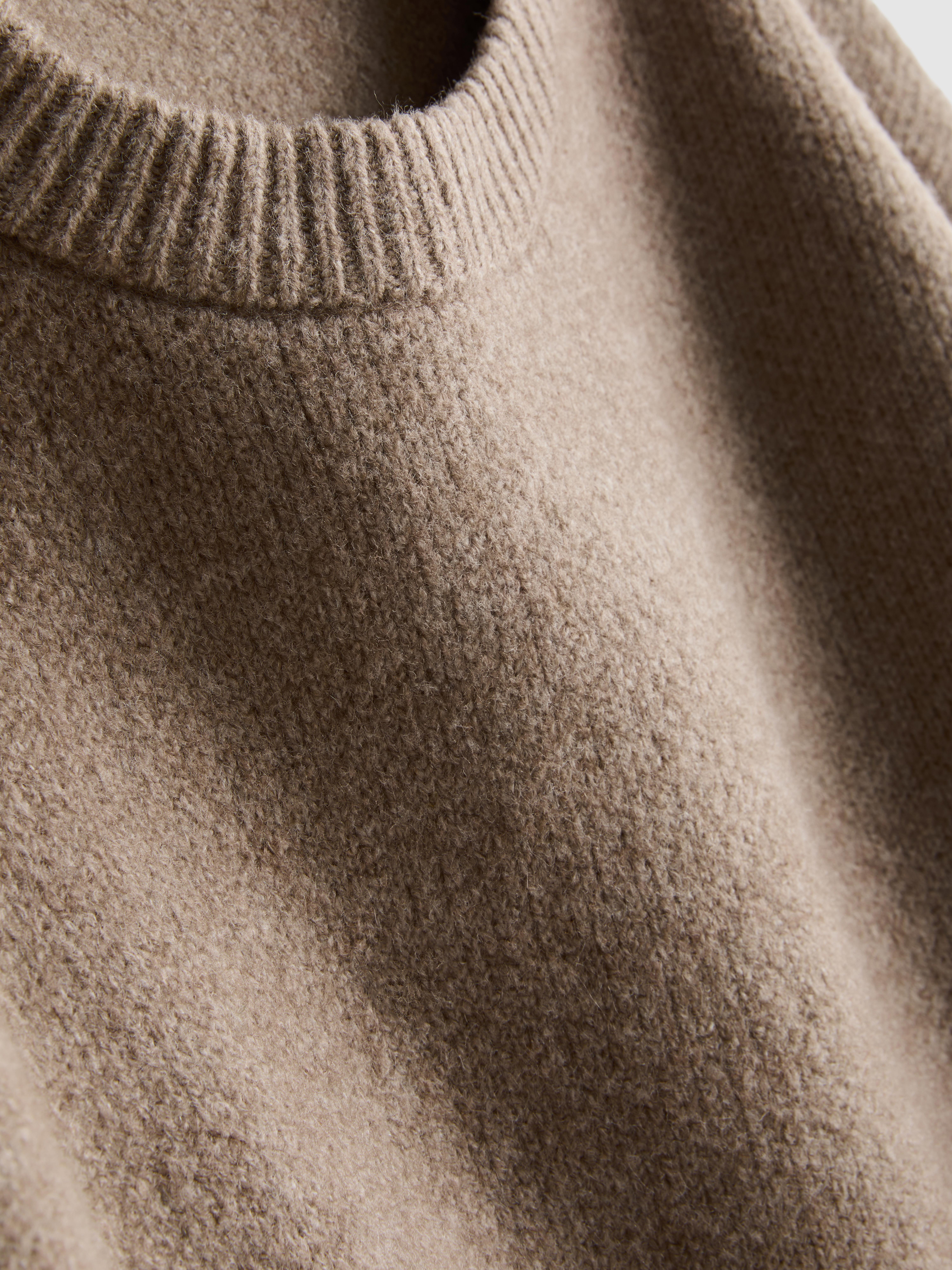 Women's Mocha Knitted Crewneck Sweatshirt