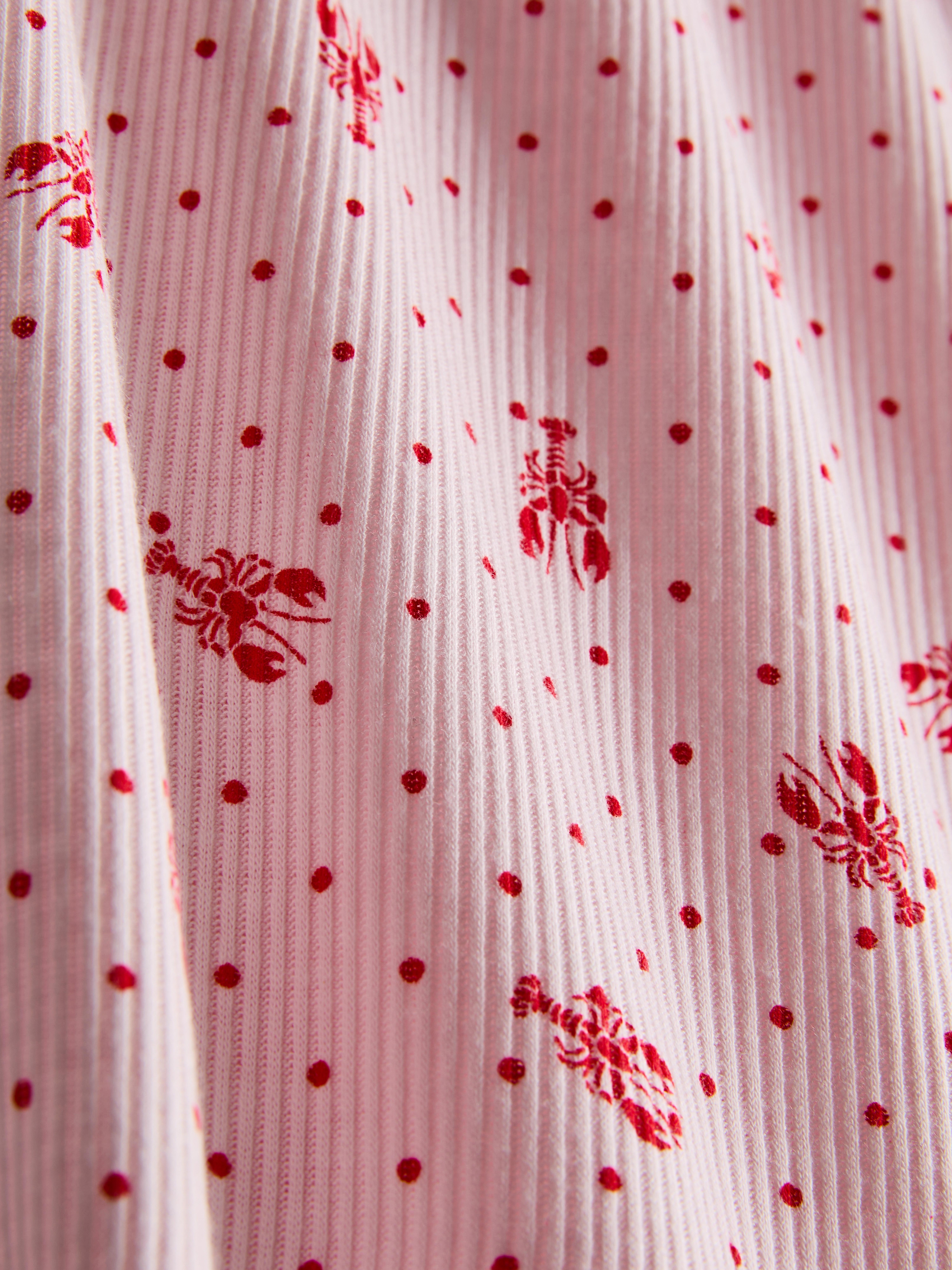 Pyjamashort van ribstof met print