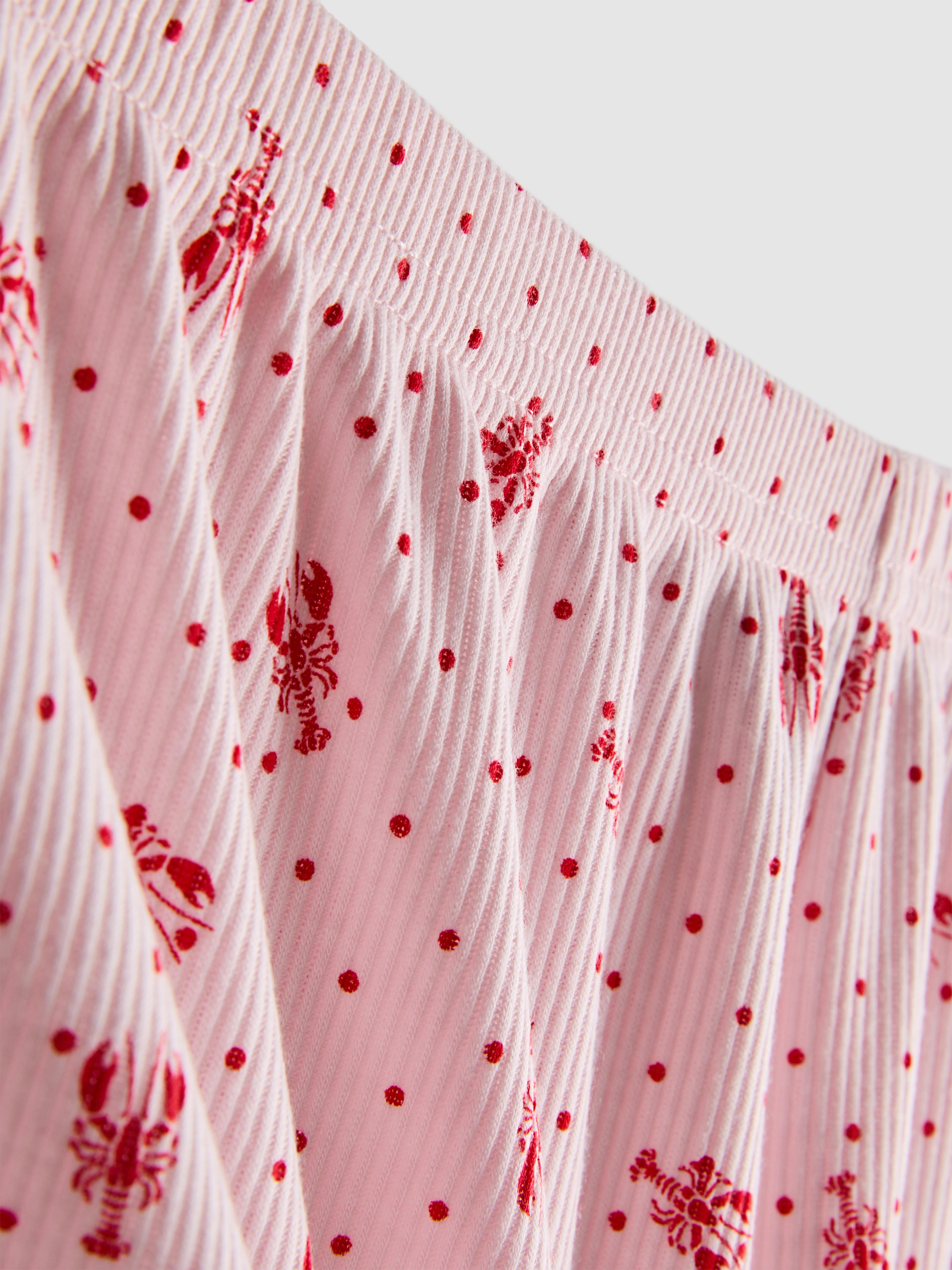 Pyjamashort van ribstof met print