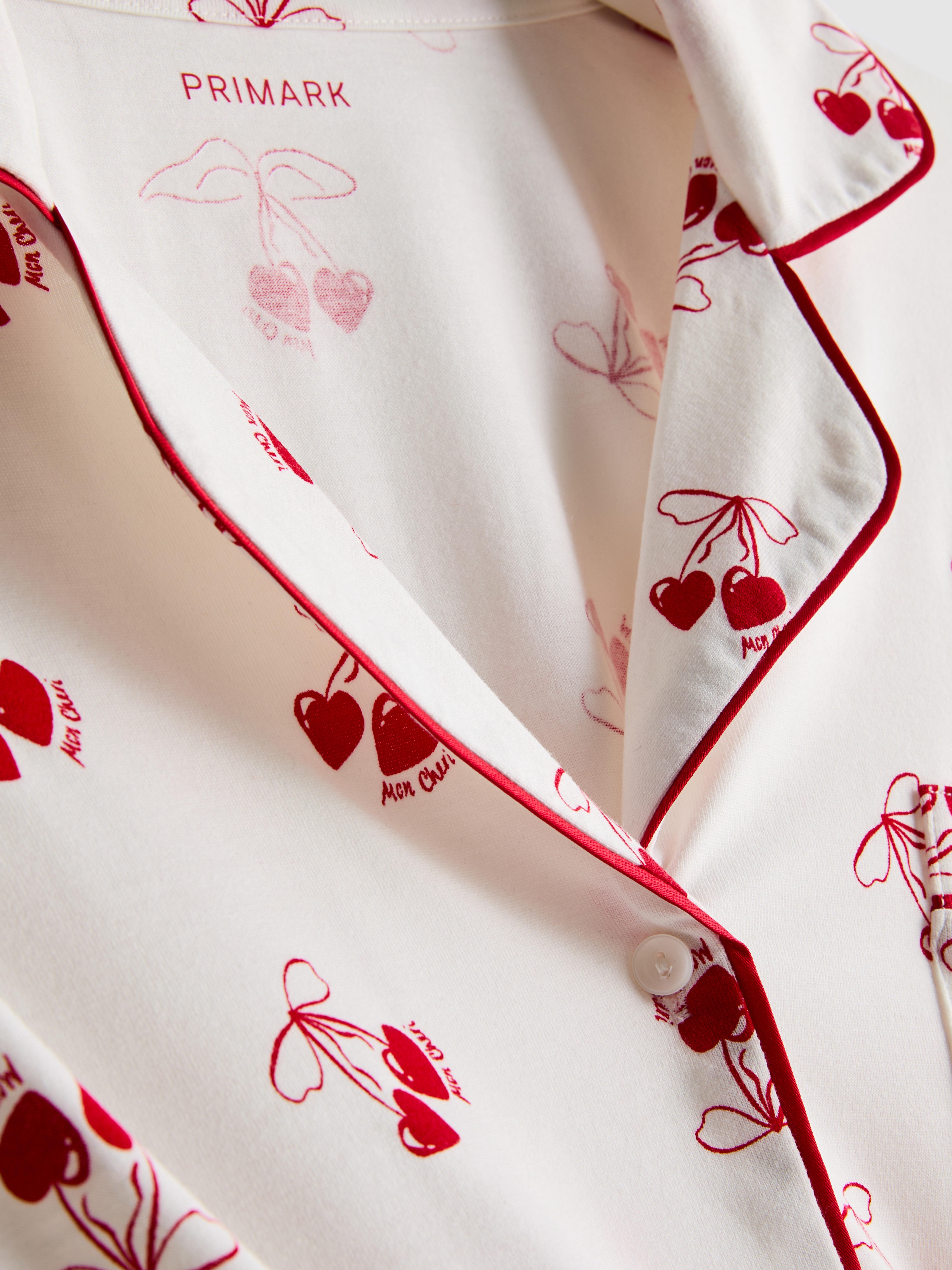 Cherry Printed Boyfriend Pyjamas