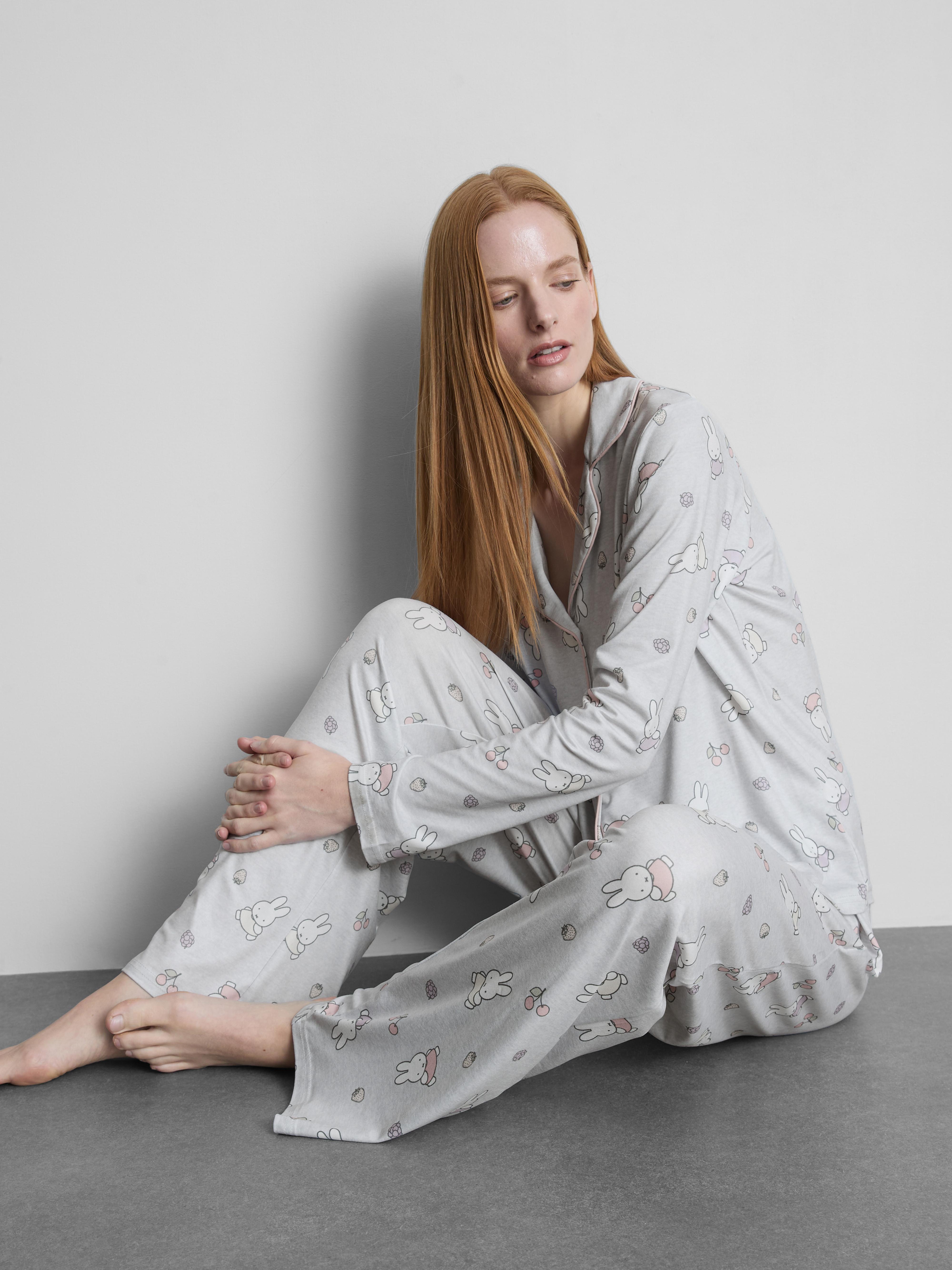 Women's Gray Heather Miffy Boyfriend Pajamas