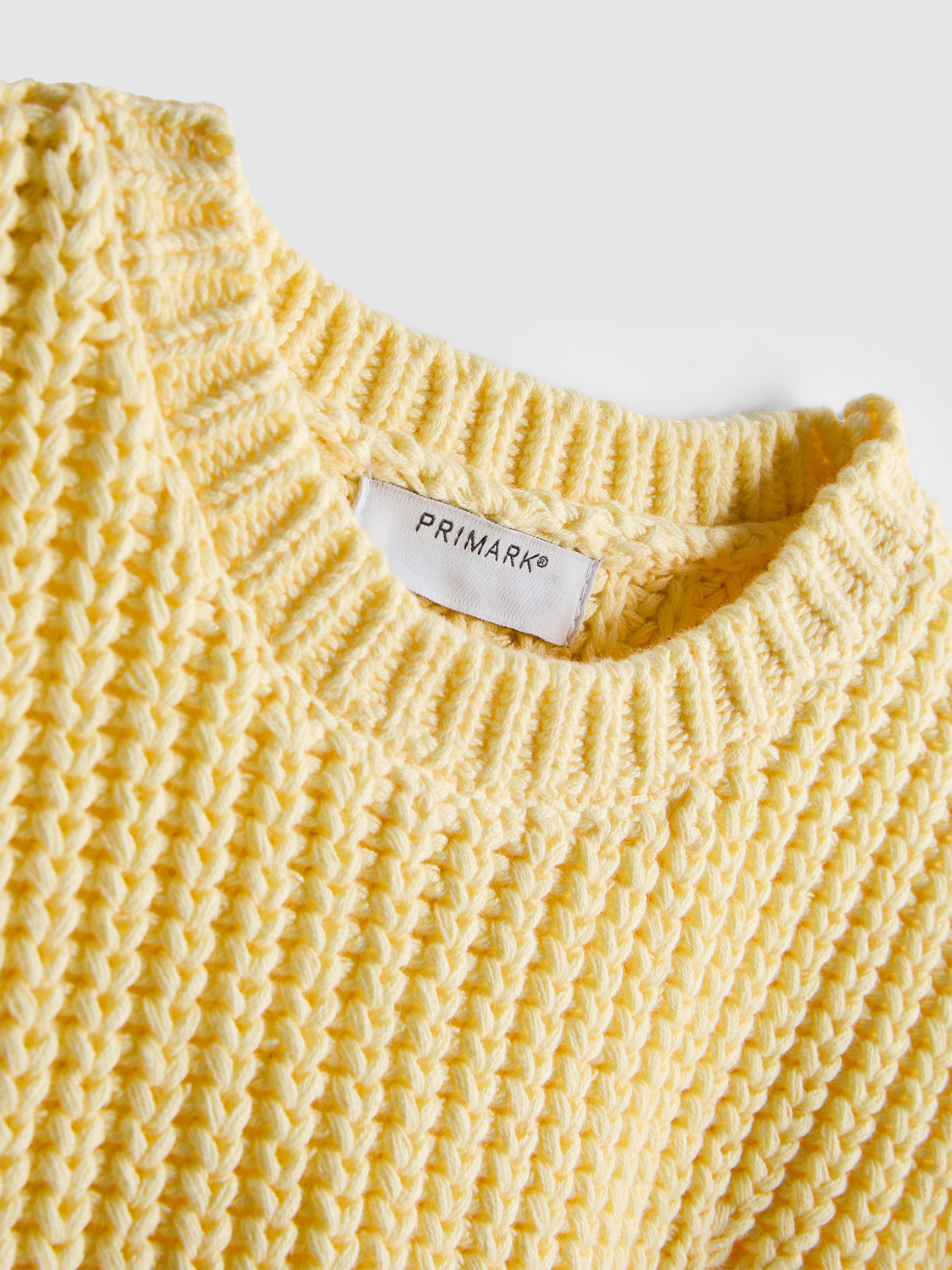 Girls Light Yellow 1.5-8yrs | Ruffle Broderie Anglaise Knit Tan