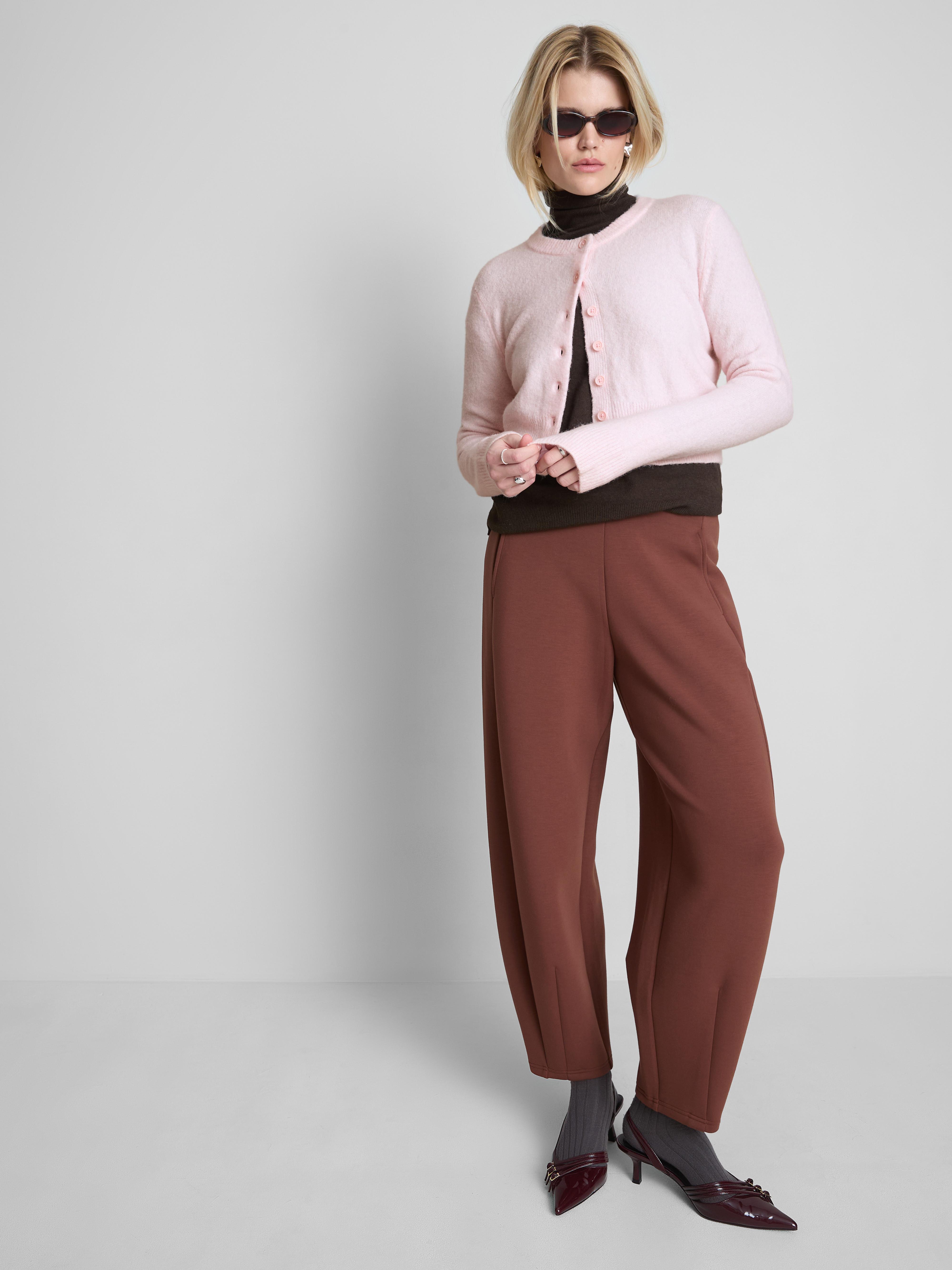 Cropped Crewneck Cardigan