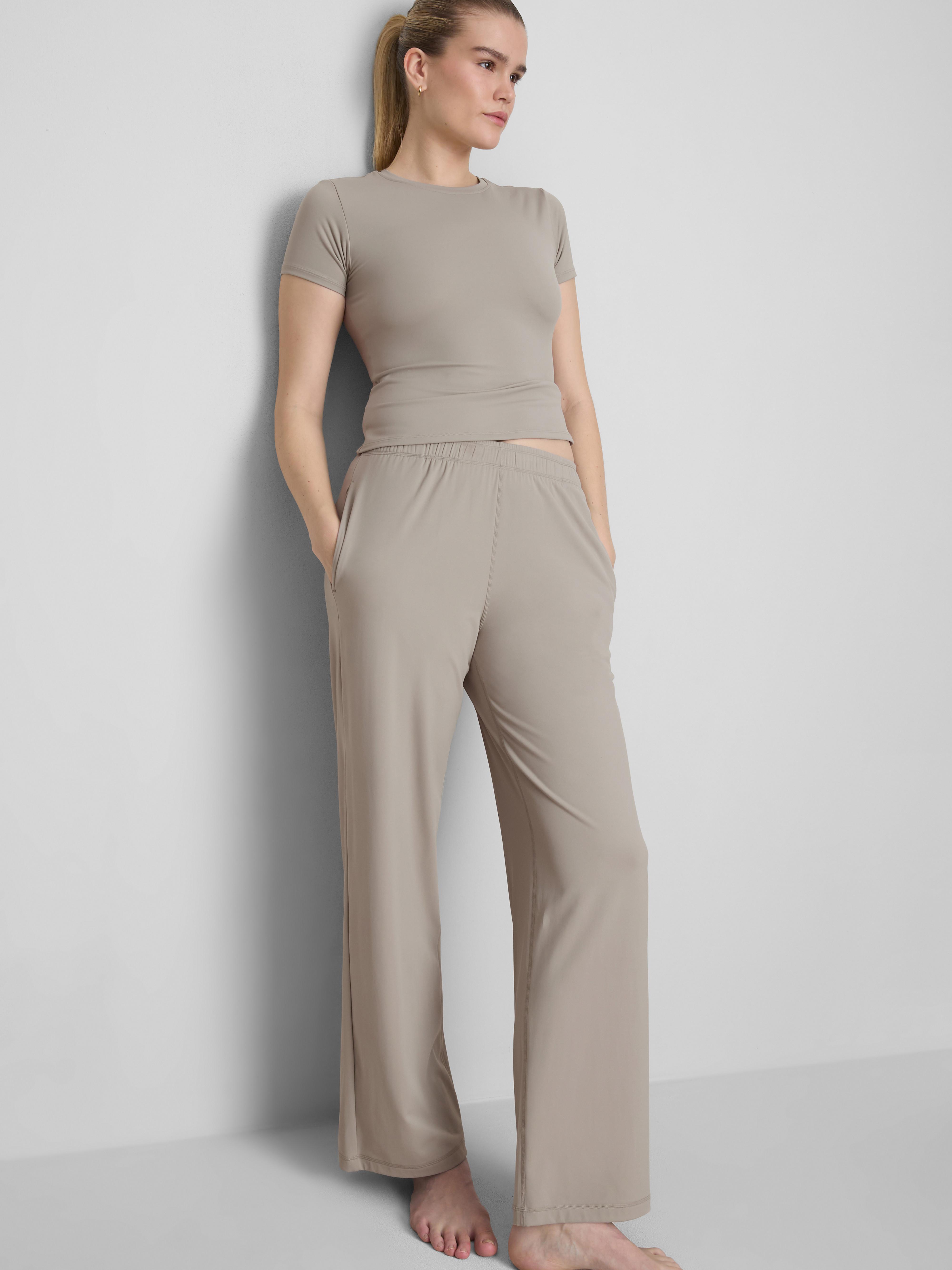 Wide Leg Athleisure Trousers
