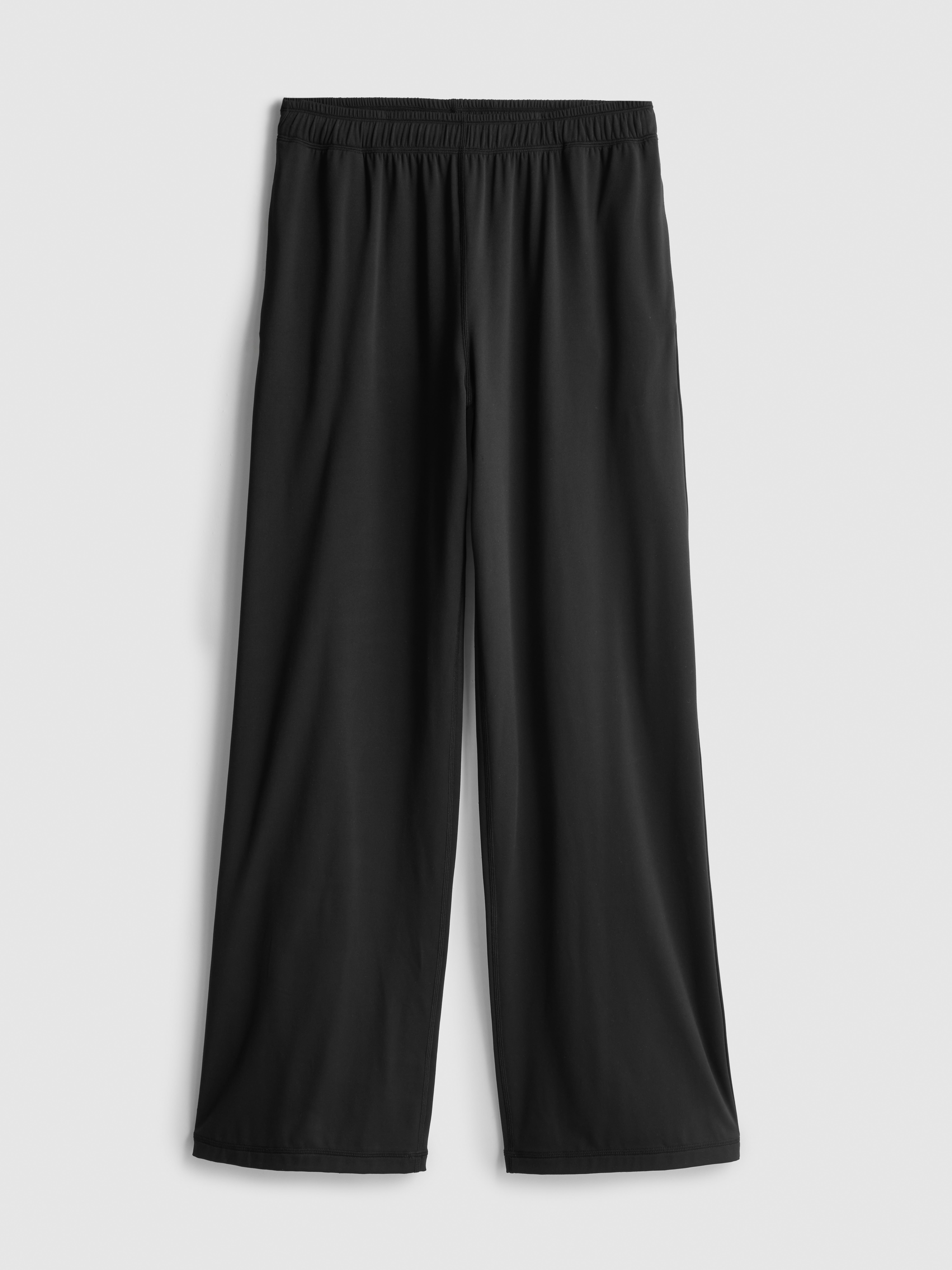 Women's Black Wide-Leg Athleisure Pants