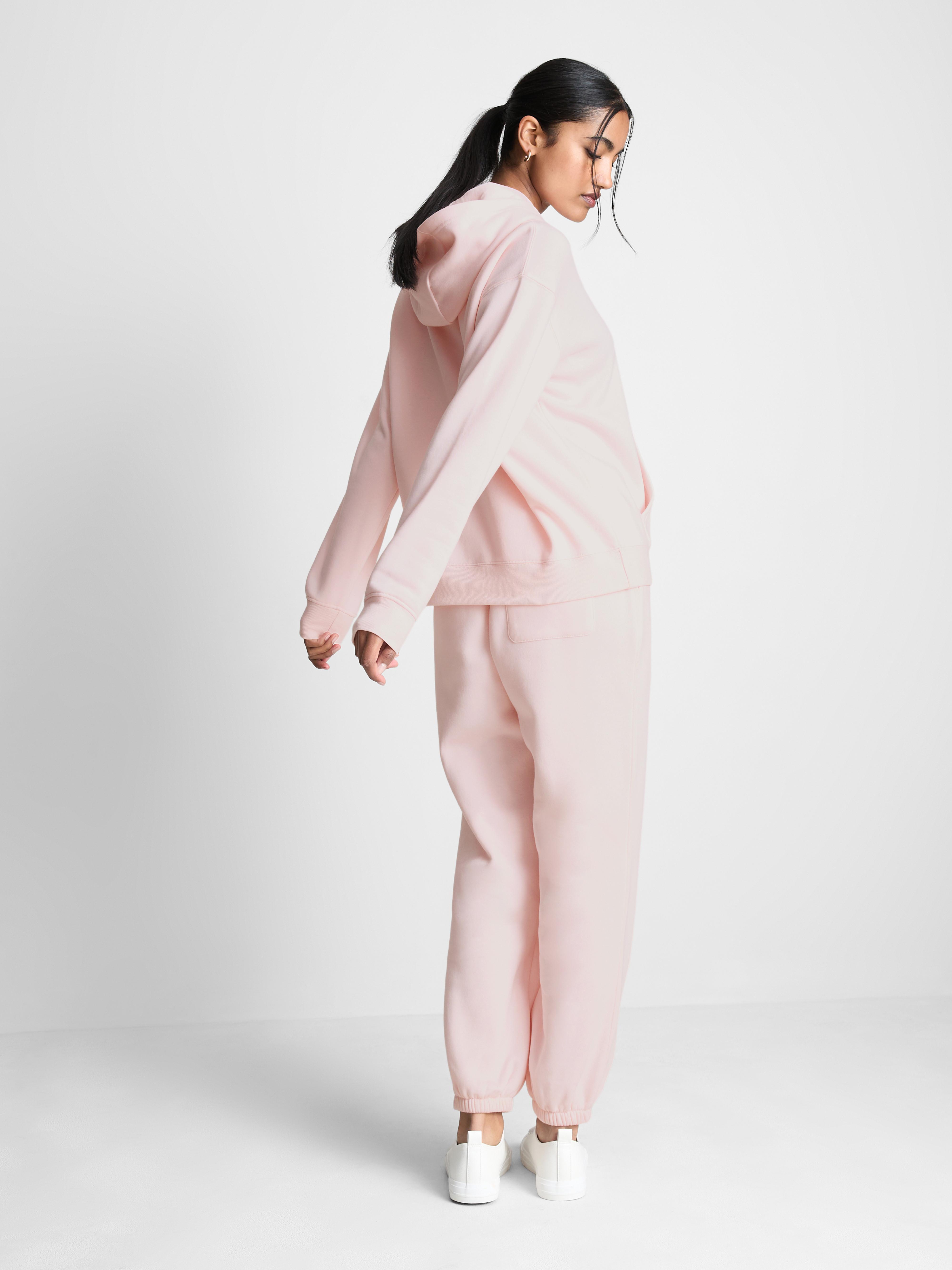 Women's Light Pink Essential Cotton-Blend Hoodie