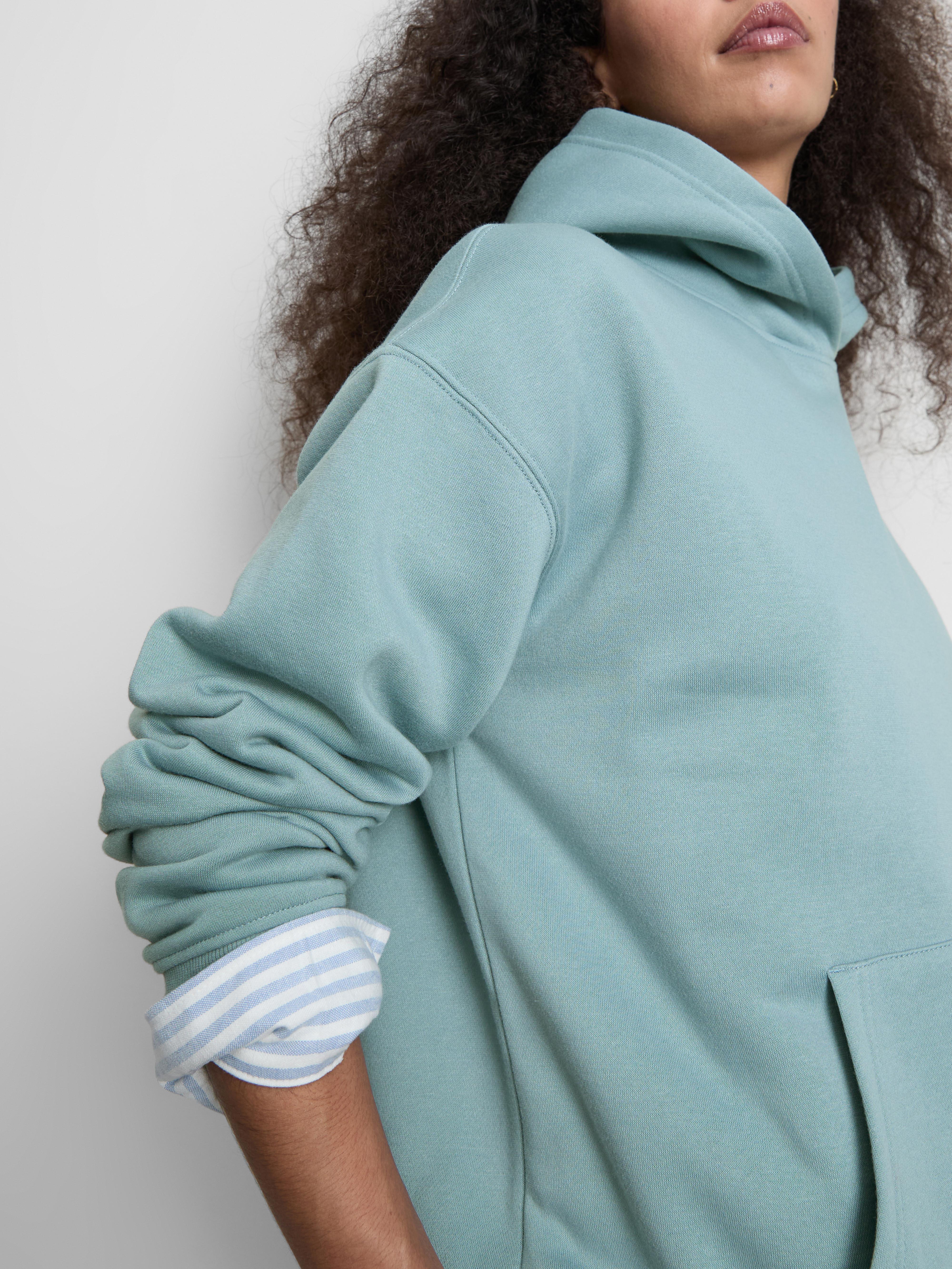 Women's Light Blue Essential Cotton-Blend Hoodie