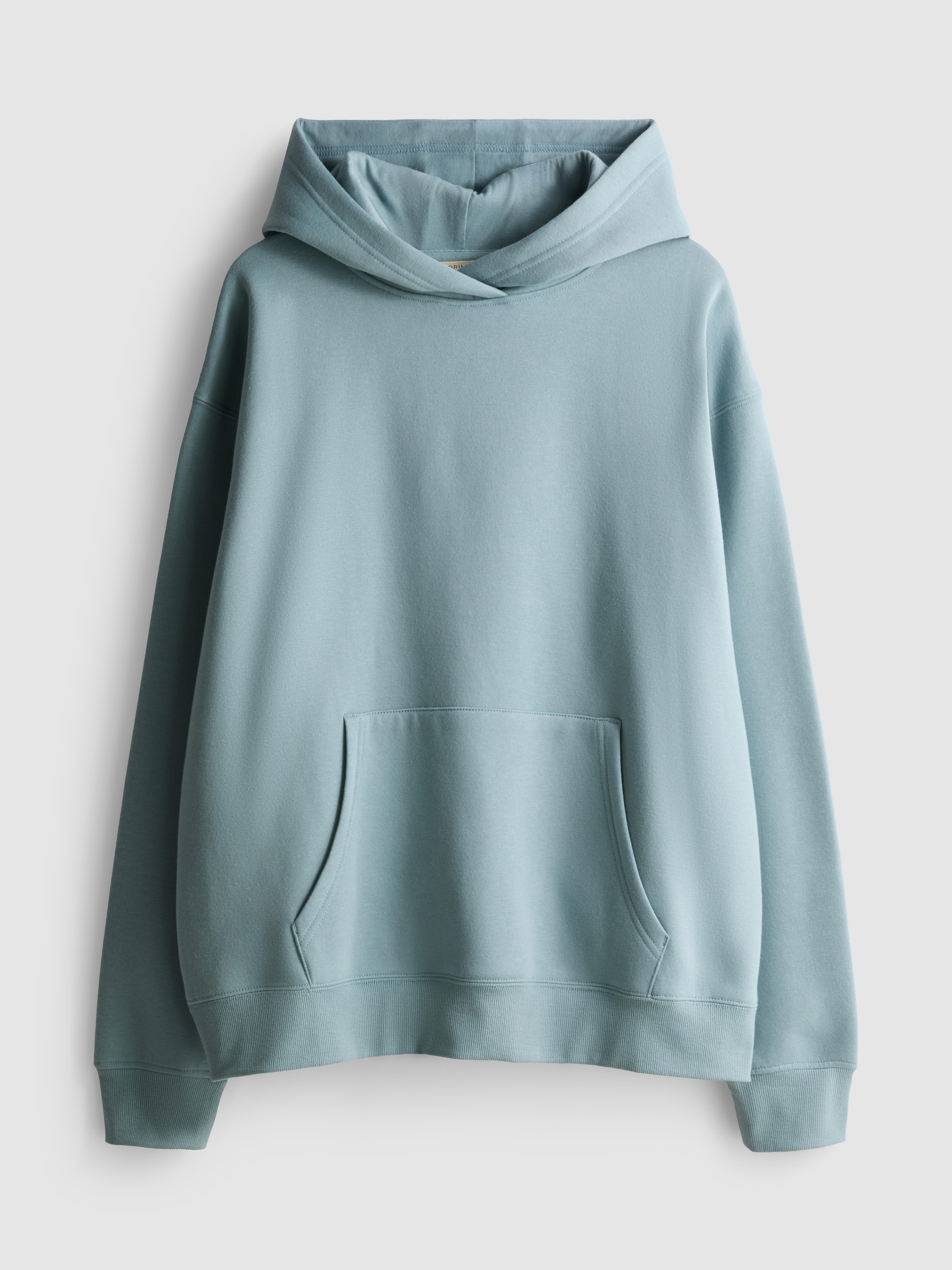 Women's Light Blue Essential Cotton-Blend Hoodie