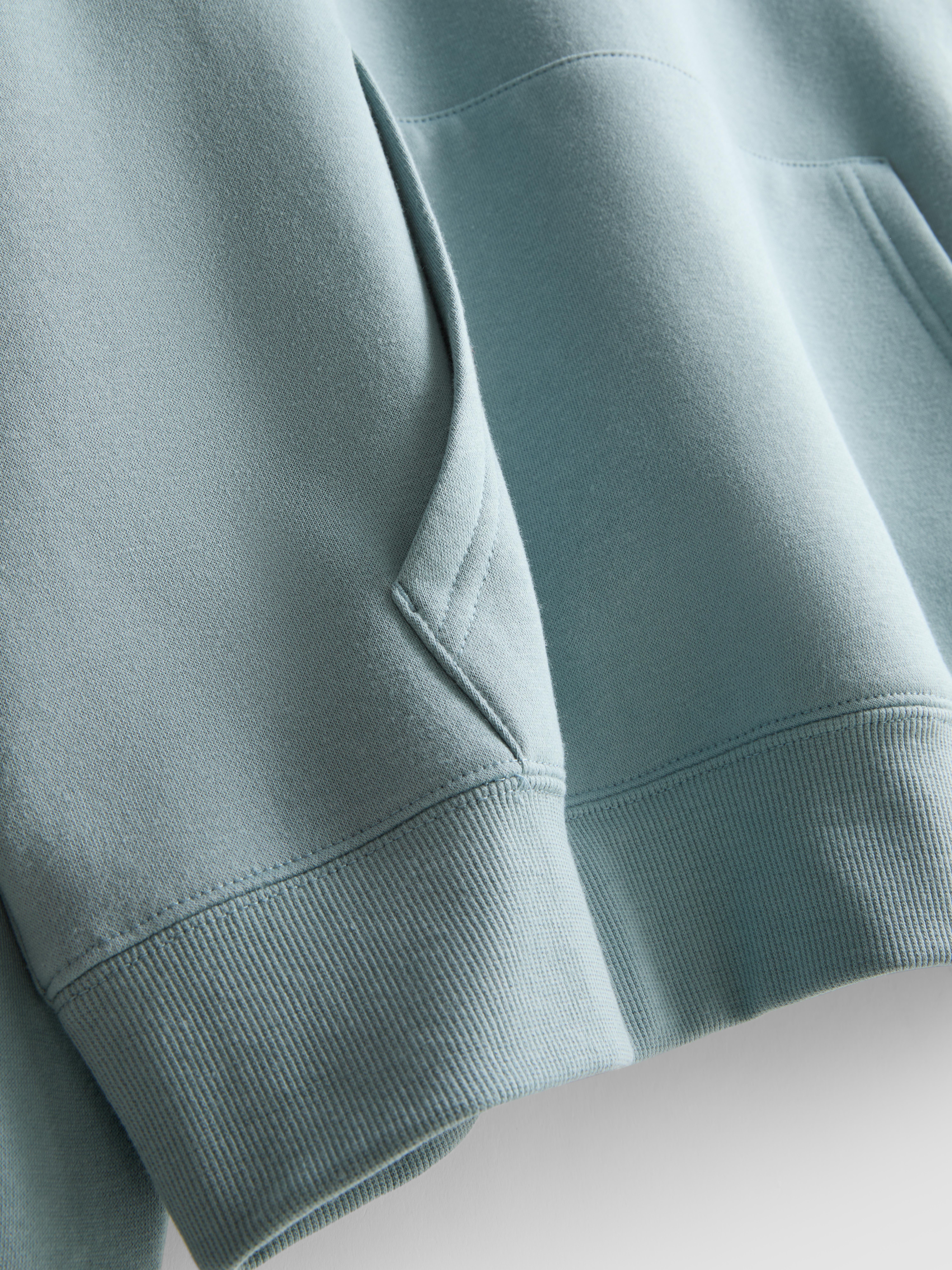 Women's Light Blue Essential Cotton-Blend Hoodie