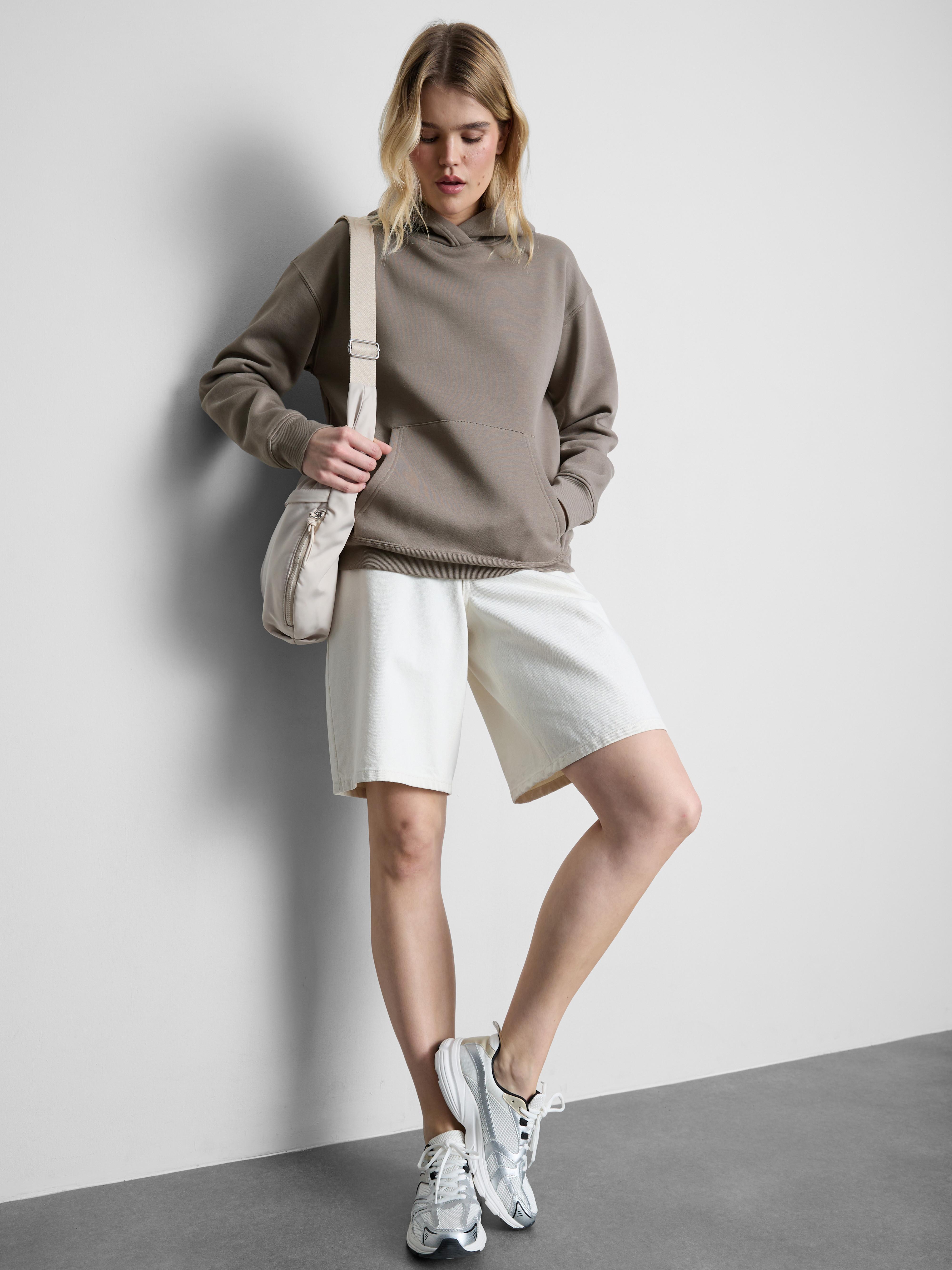 Basic hoodie van katoenmix