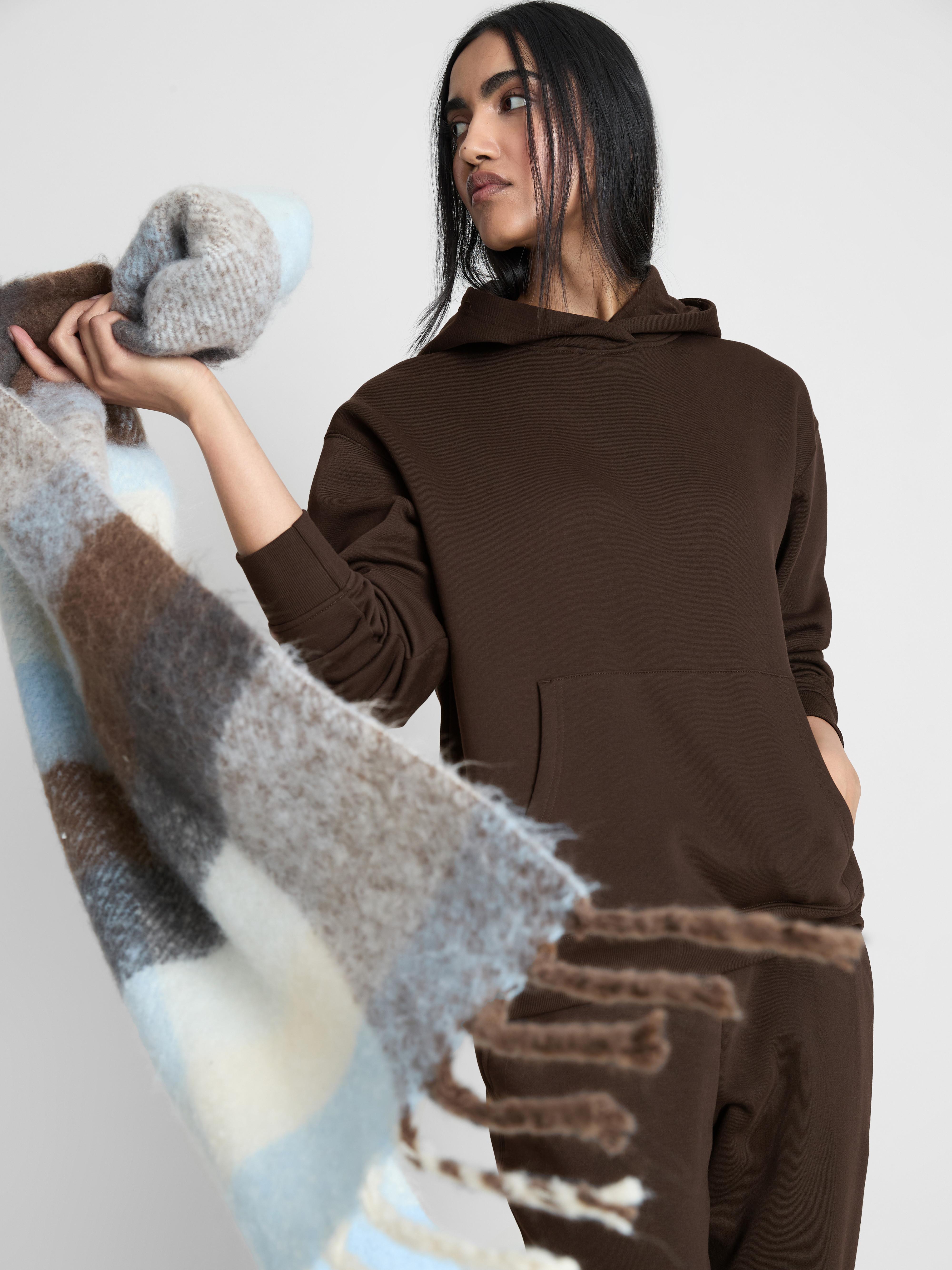 Women's Chocolate Essential Cotton-Blend Hoodie