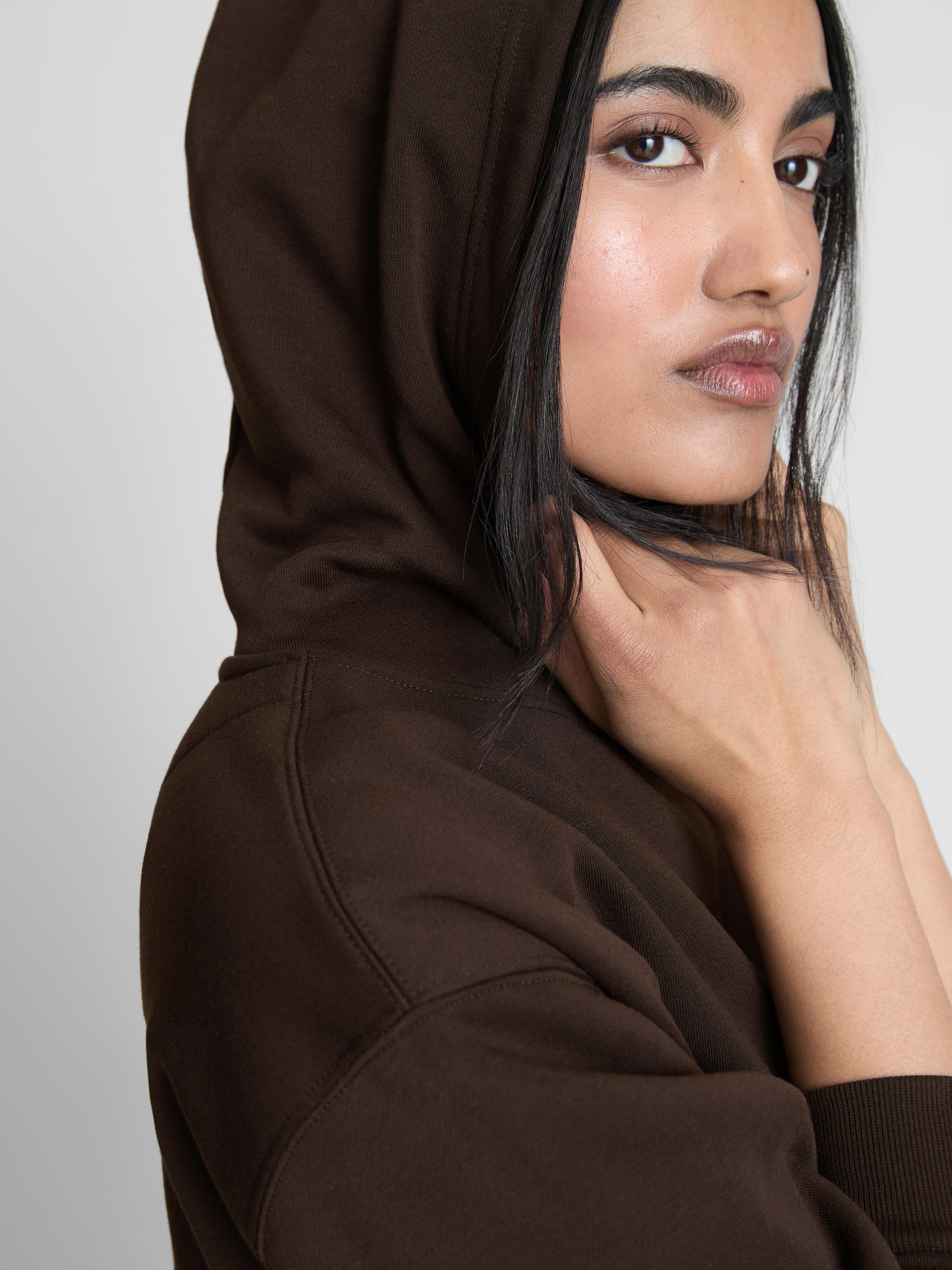 Women's Chocolate Essential Cotton-Blend Hoodie