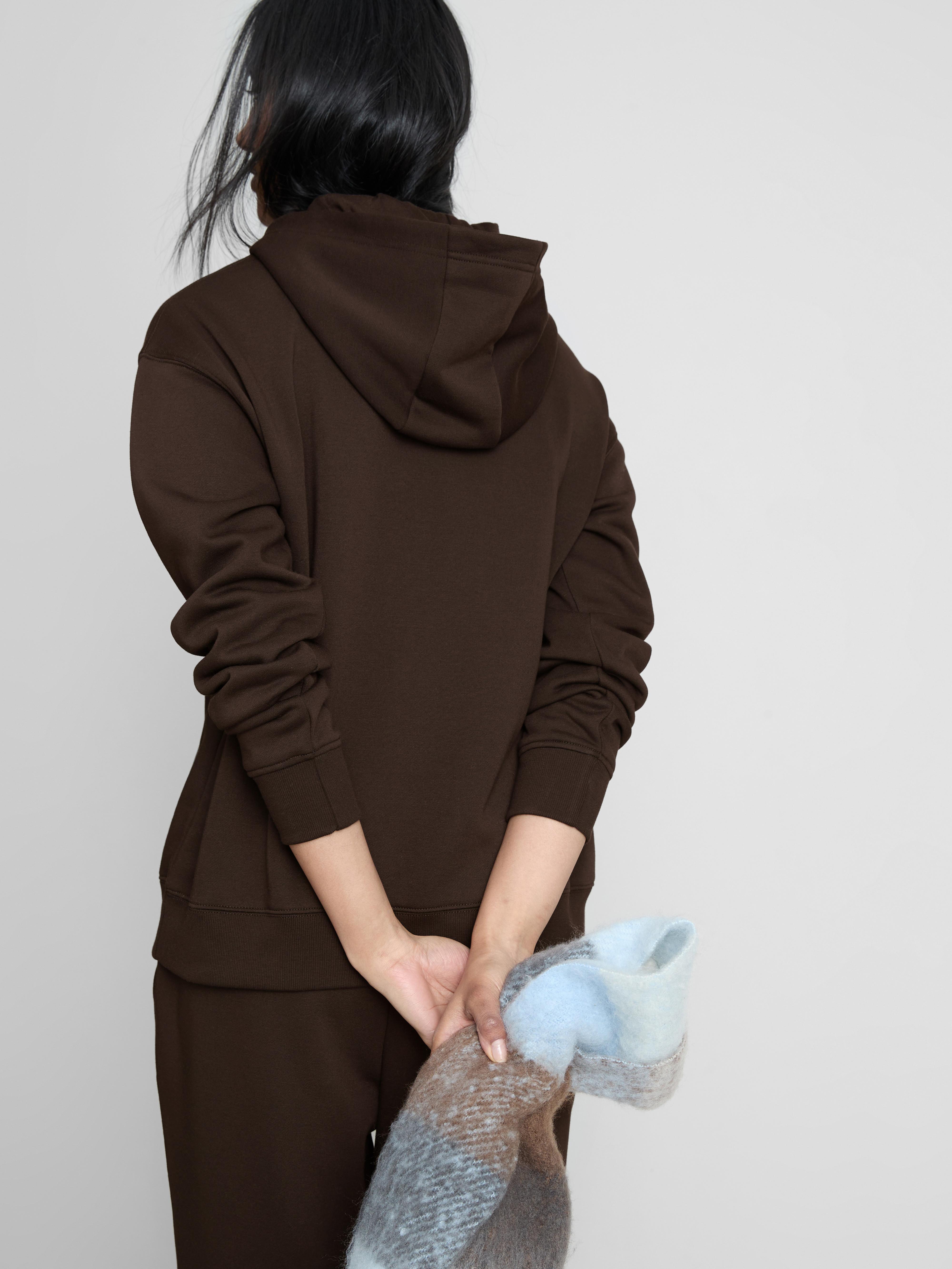 Women's Chocolate Essential Cotton-Blend Hoodie