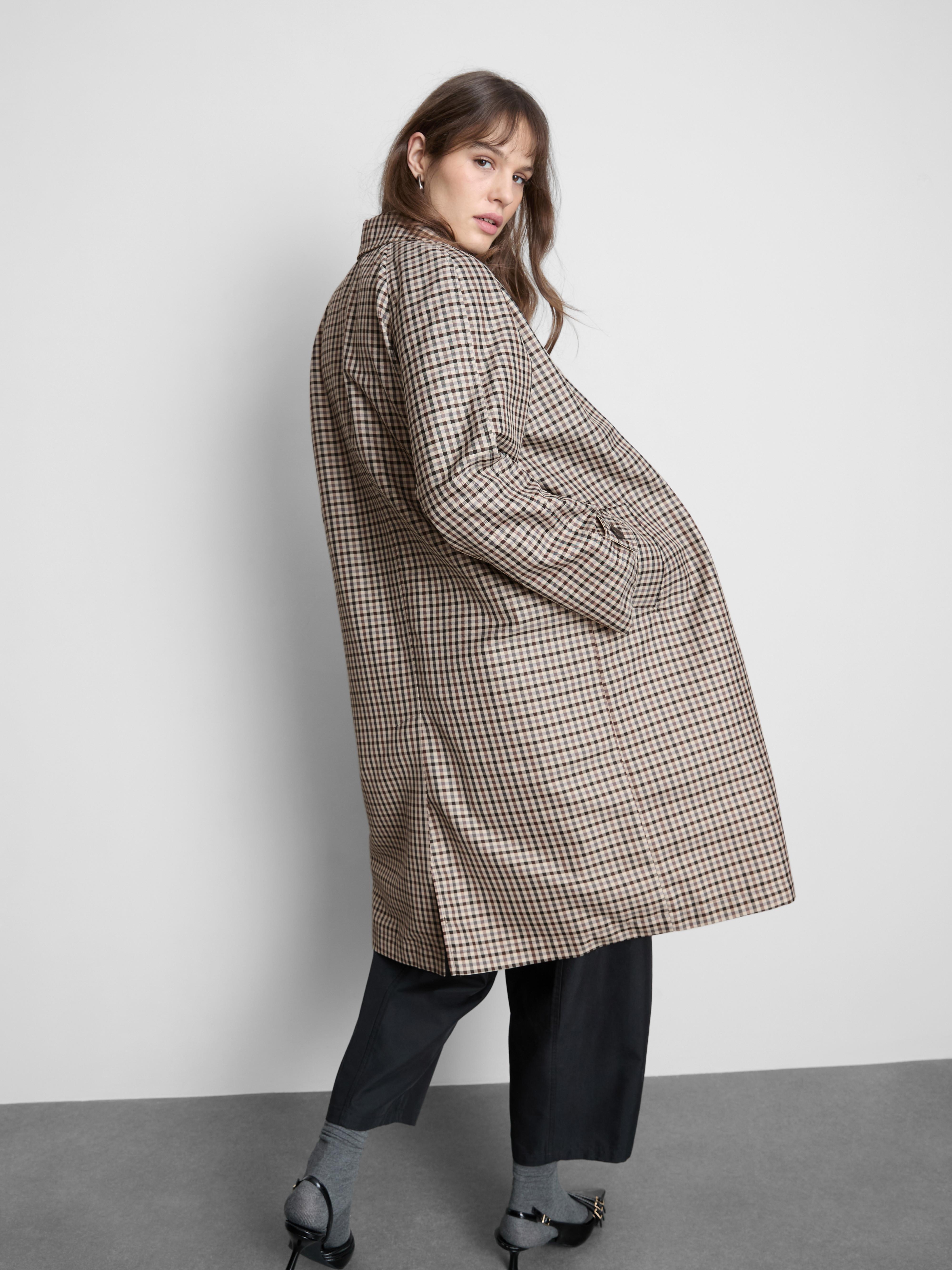 Long Plaid Raincoat