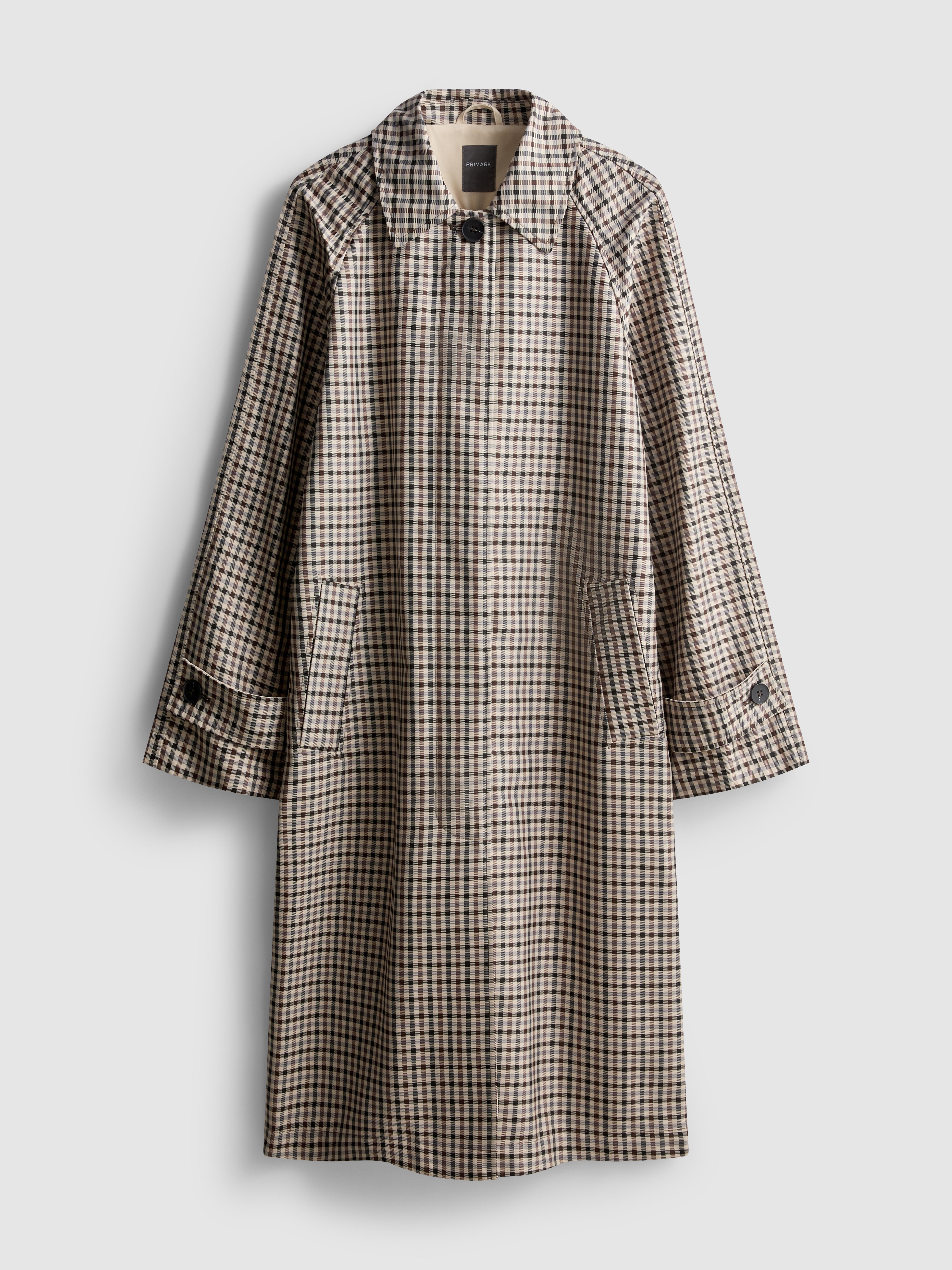 Long Plaid Raincoat