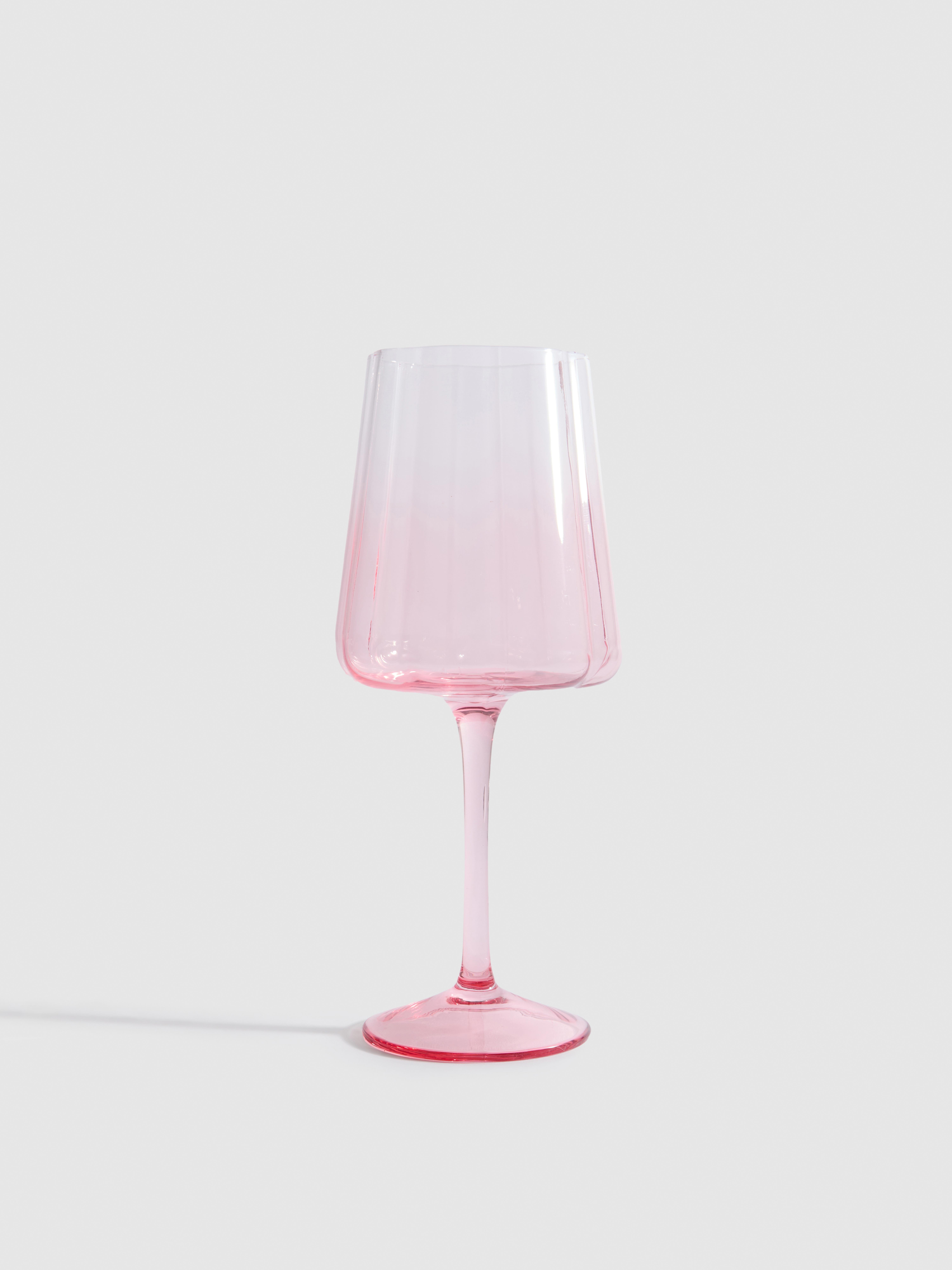 Coloured Glass Scalloped Wine Glass