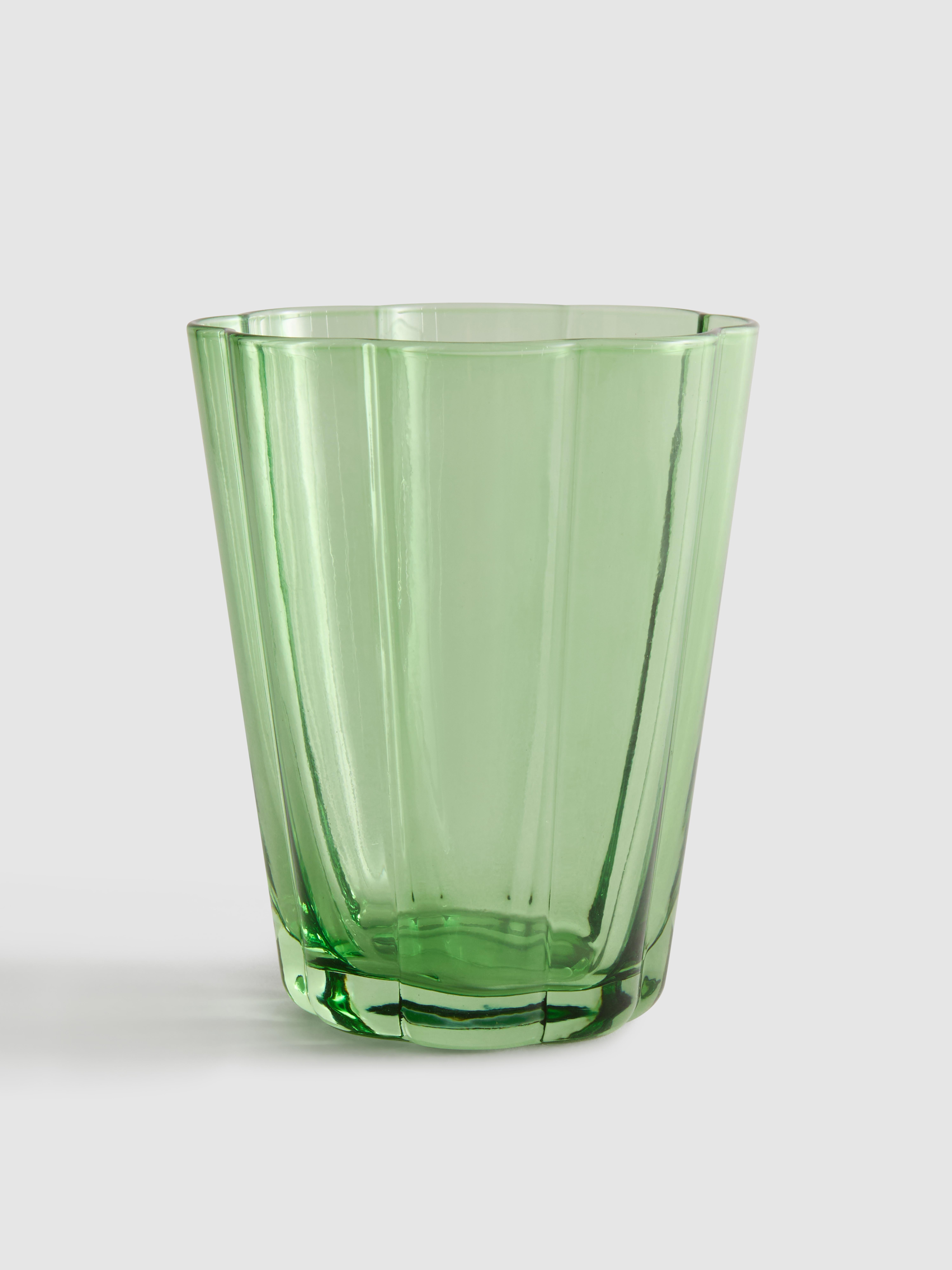 Scalloped Coloured Glass Tumbler